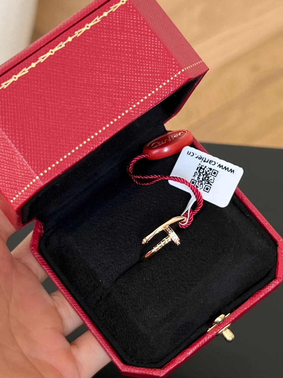 Cartier Love Series Rose Gold Half Paved Diamond Nail Ring