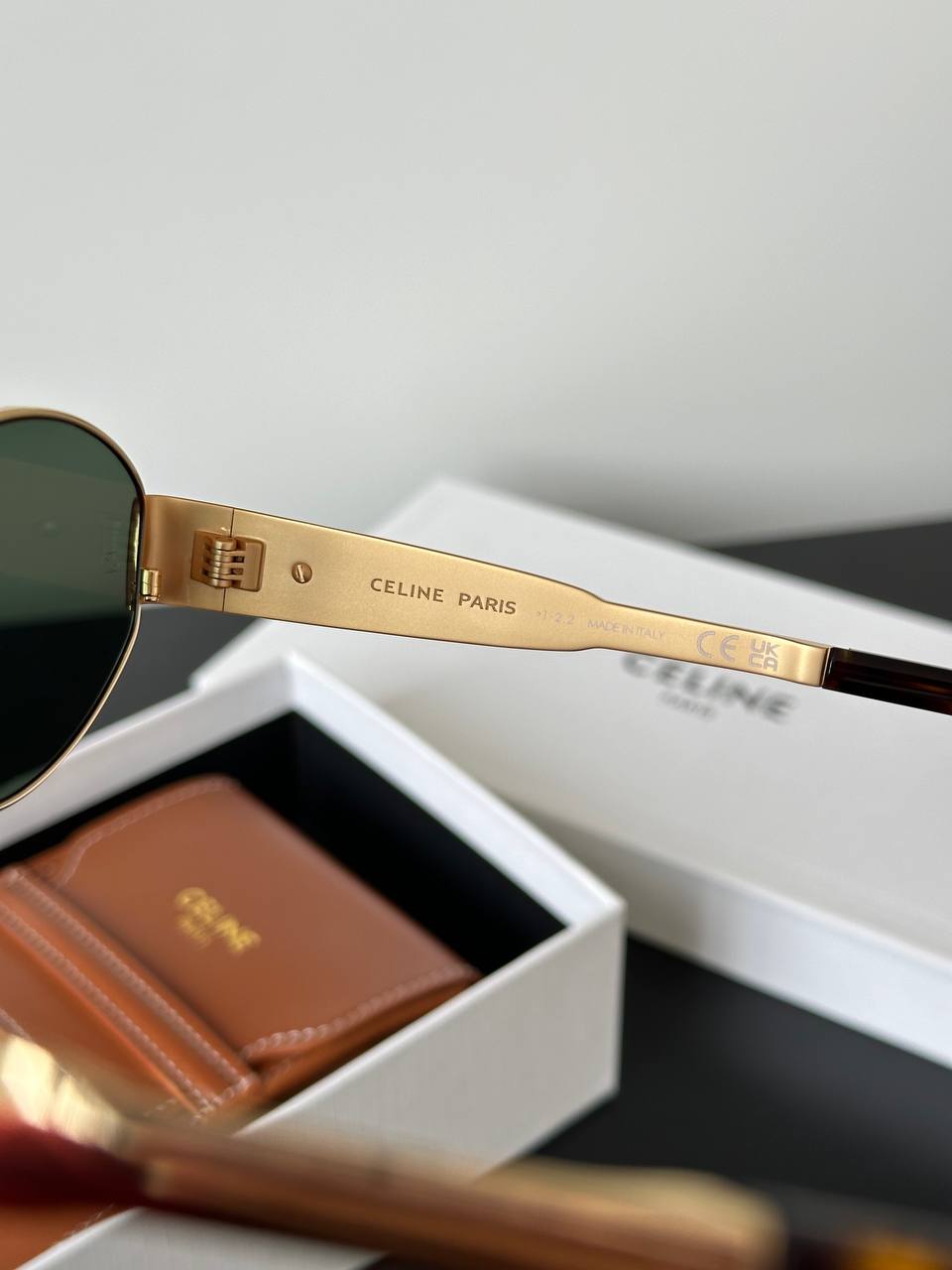 Celine Metal Triomphe Oval Sunglasses