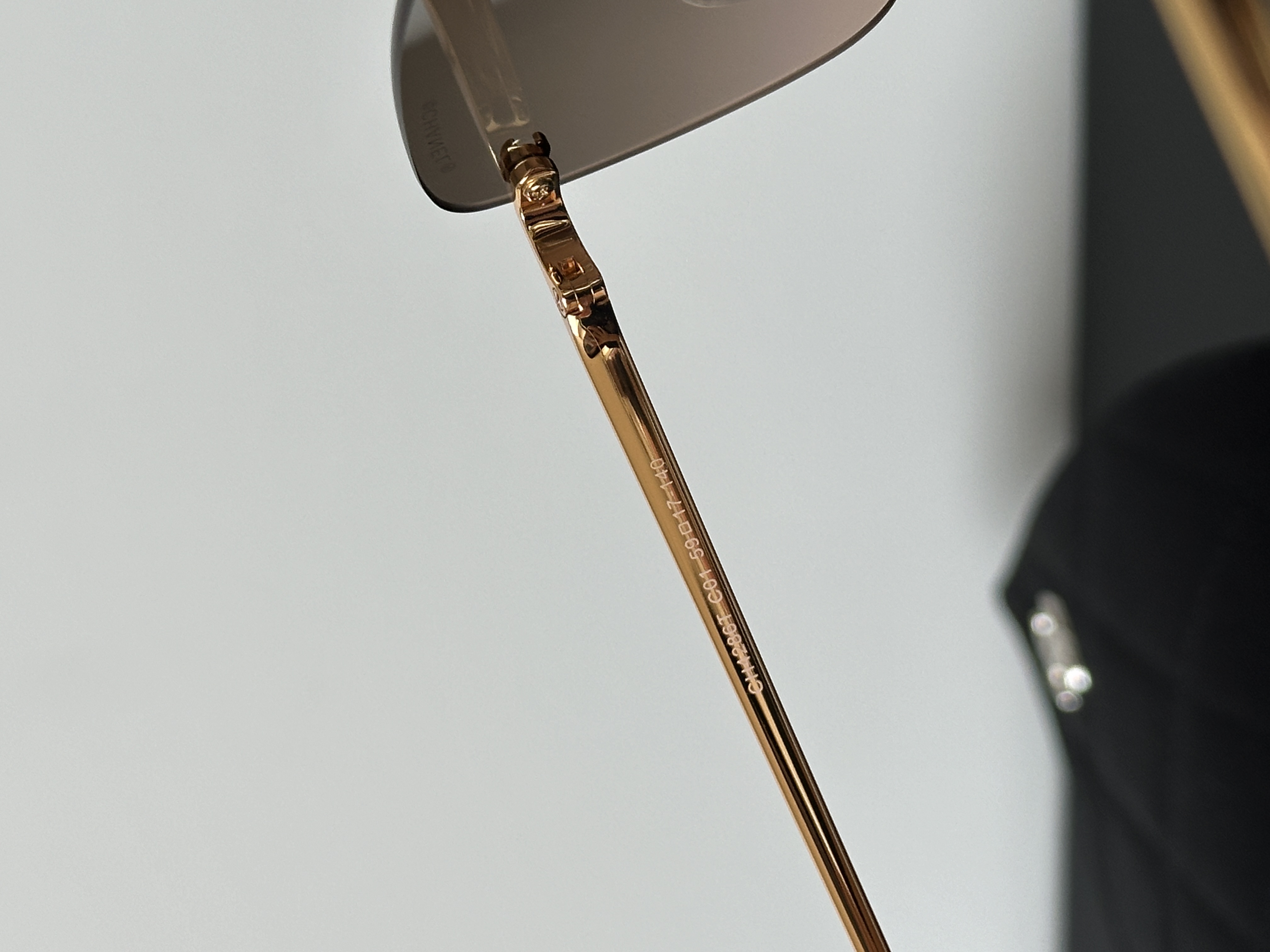 CHANEL Rimless Metal CC Cut Gradient Brown Sunglasses