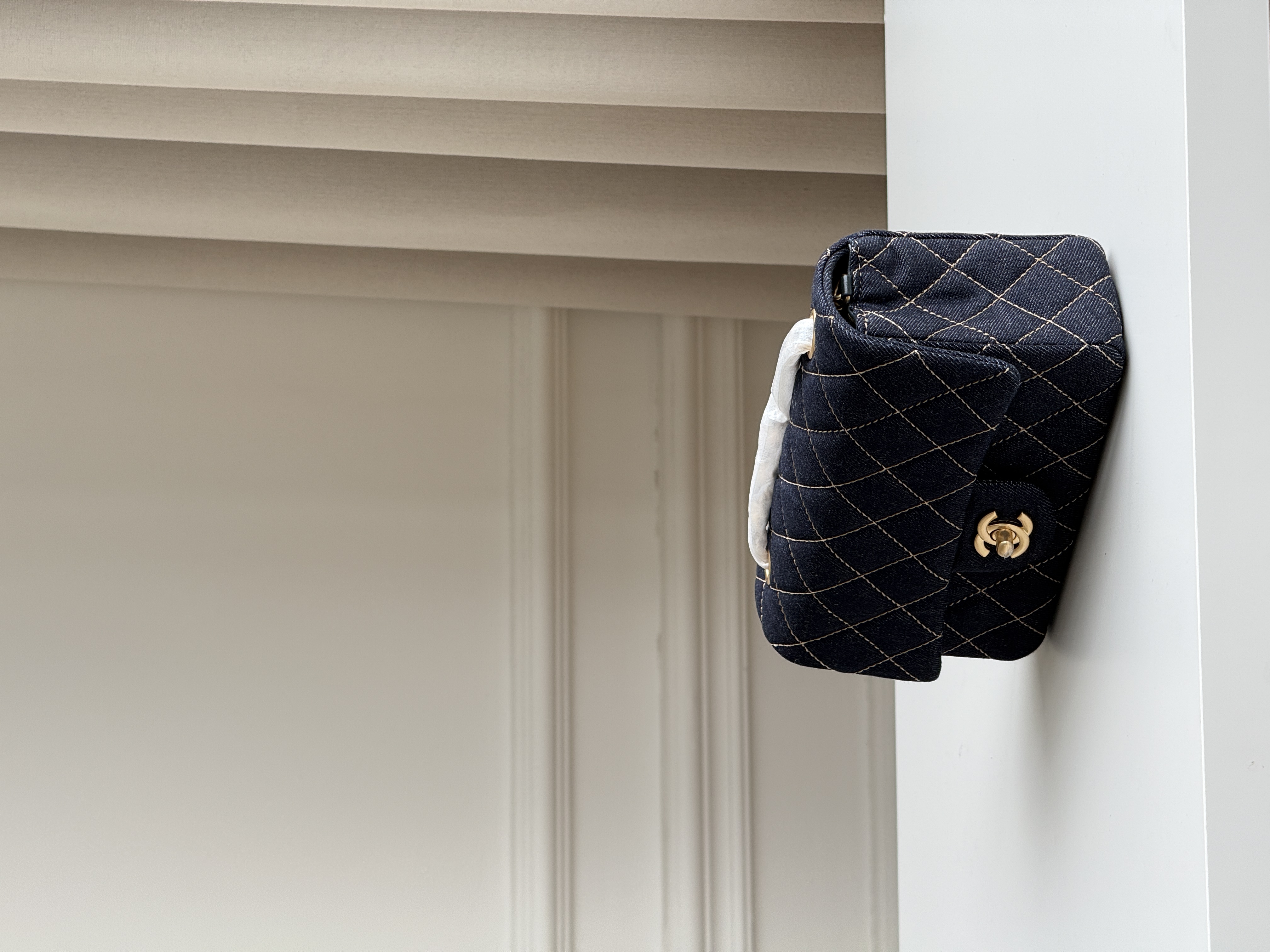 CHANEL 25C Dark Denim Mini Classic Flap
