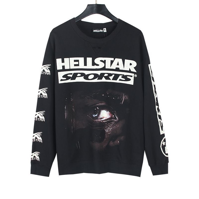 Long sleeve black letter printed crewneck sweatshirt