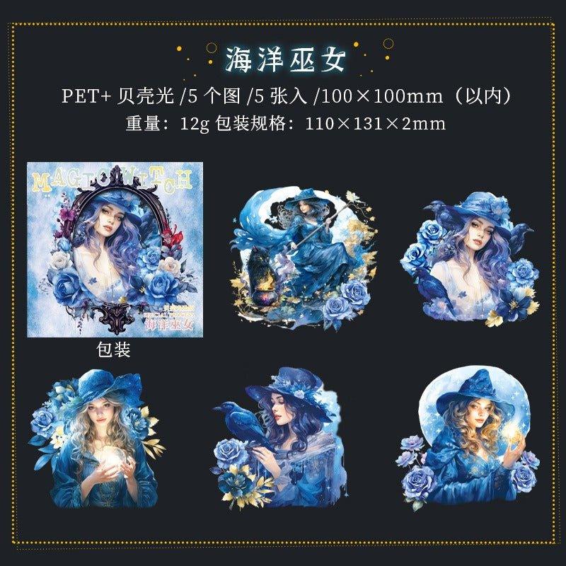 1027 PET Stickers Magic Witch Series