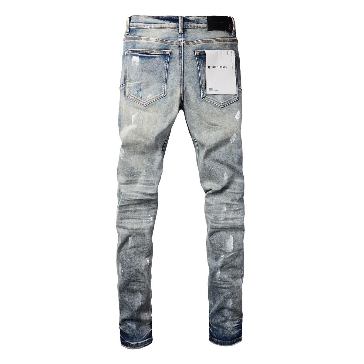 No. 9043 Paint Spots Ripped Jeans Blue