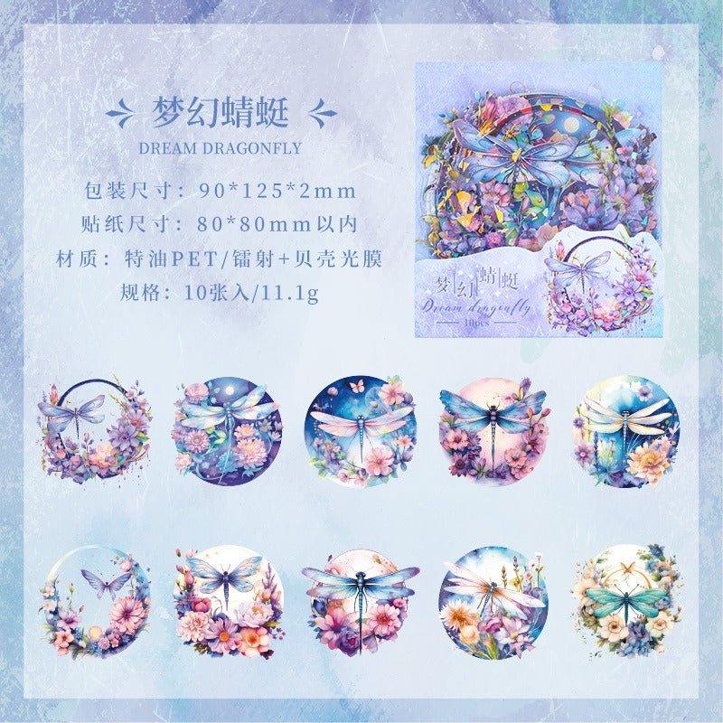 1018 Special oil PET sticker packs Xiangfu Flower Moon Series