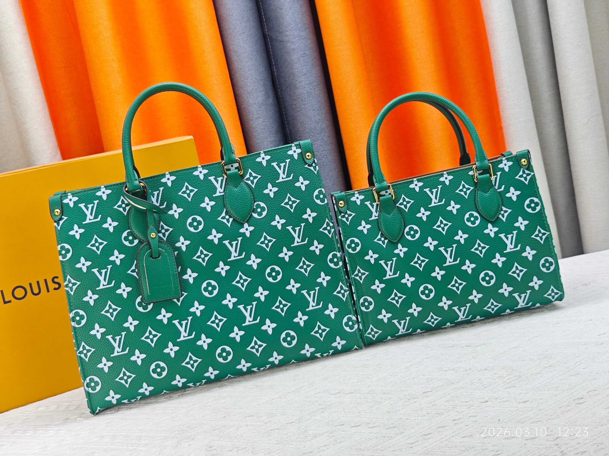 LV Green & White Monogram OnTheGo PM Bag