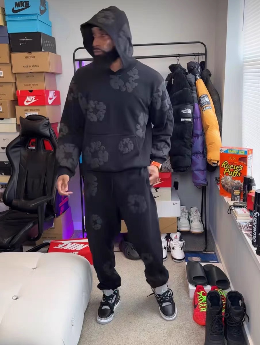 1:1 best quality kapok foam pants black