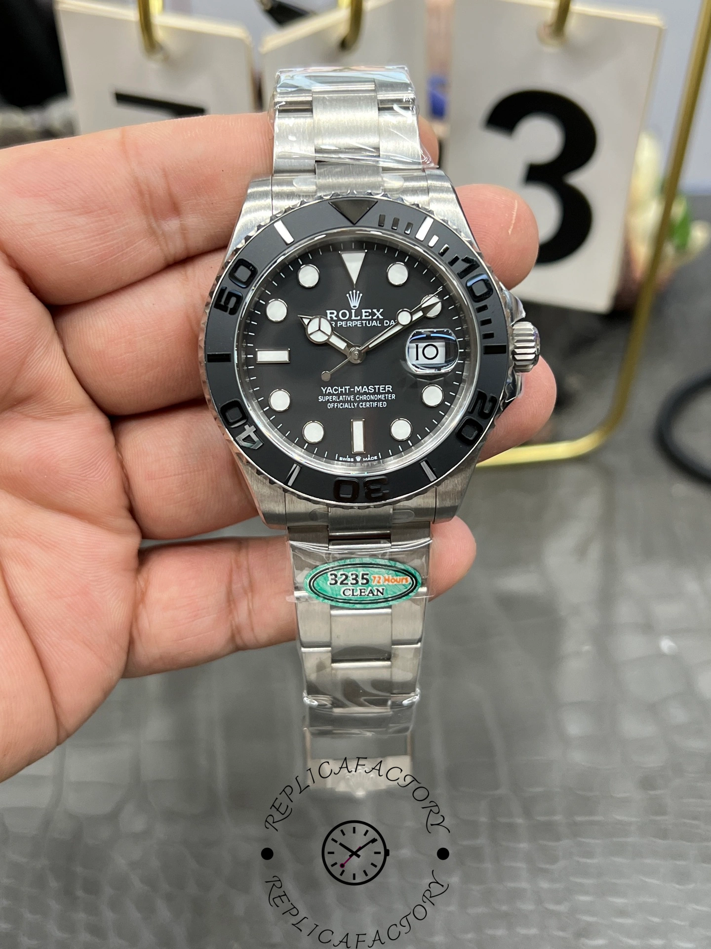 Rolex Yacht Master Black Dial Titanium 226627 0001 42mm Men's Watch