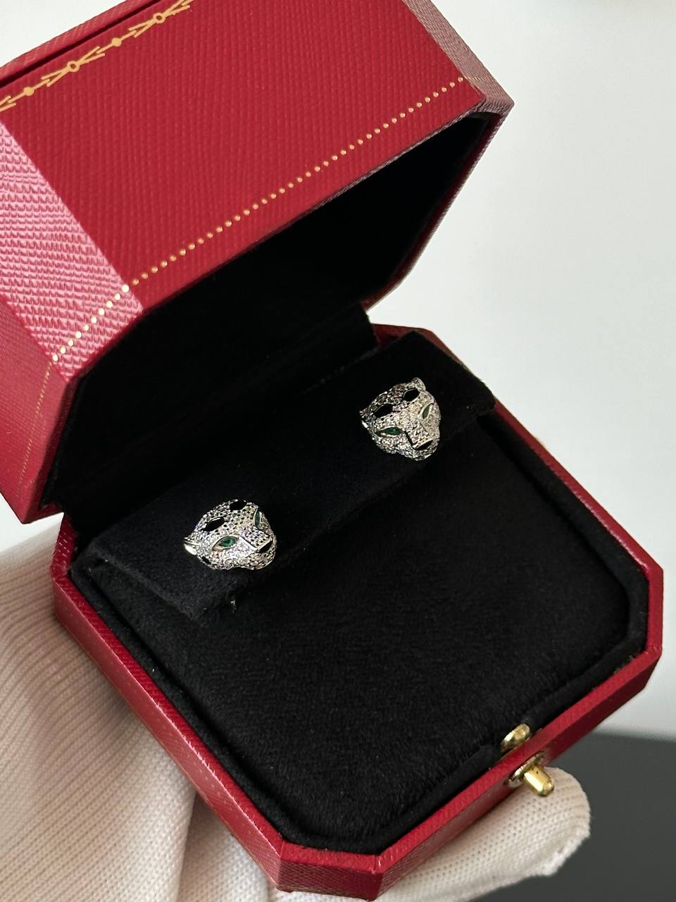 Cartier Panthère de Cartier Diamond-Paved Stud Earrings
