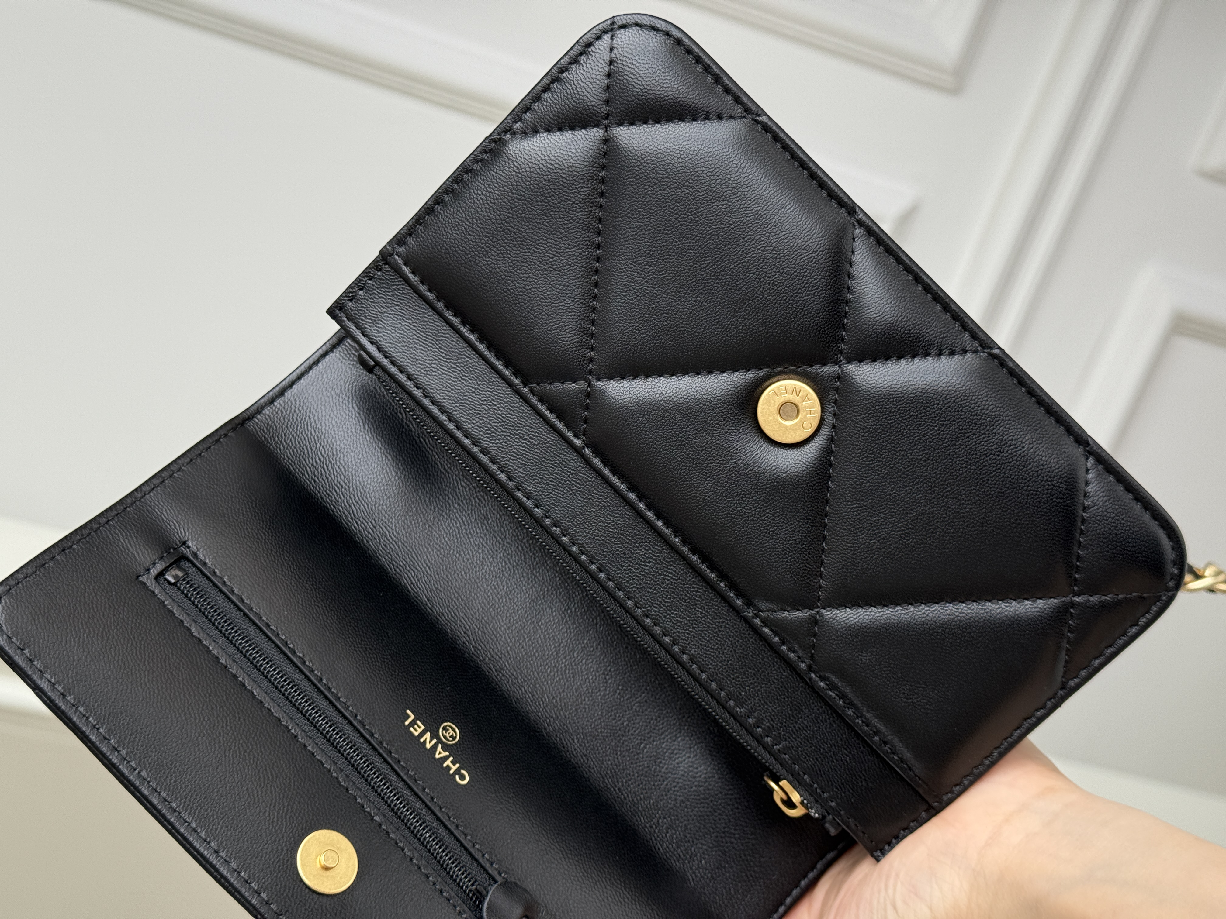 CHANEL 19 Wallet On Chain (WOC) Quilted Lambskin Bag