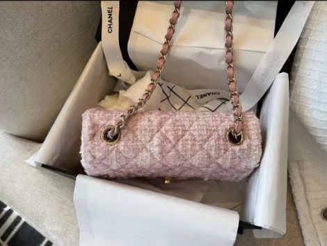 LARGE FLAP BAG PINK 20CM