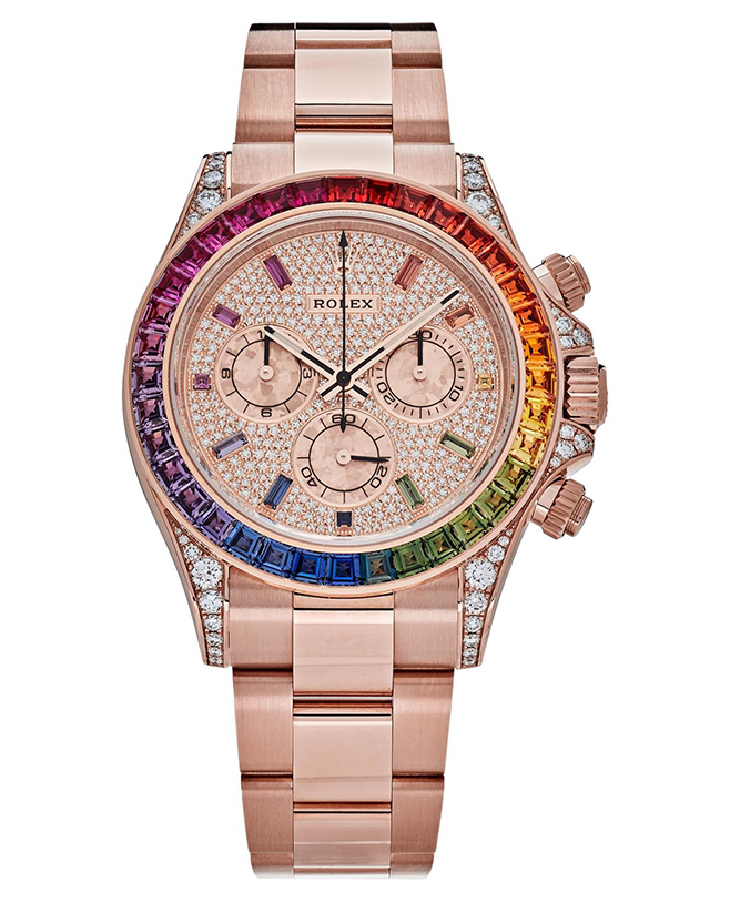Men's Diamond Watch Rolex Day-Date Gold 40 mm Rose Gold Tone Dial【1:1 Replica】