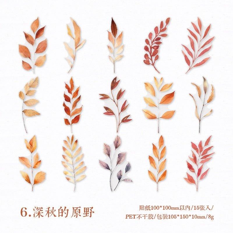 1133 Collage Sticker Pack Blowing Down Leaves Series