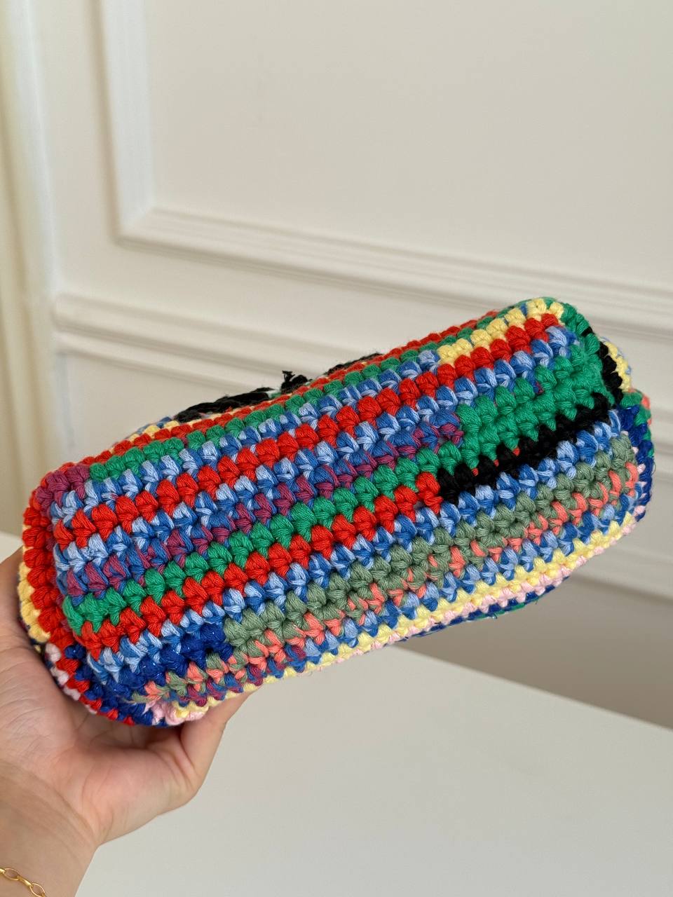 Miu Miu Logo Crochet Shoulder Bag