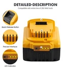 4 pieces suitable for DeWalt 20V 20V Max XR 8 AH lithium-ion battery pack DCB206-2 DCB205-2
