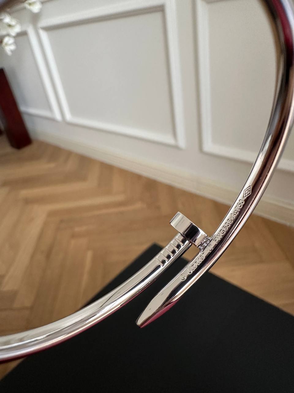 Cartier LOVE Series White Gold Screwless Narrow Bangle Bracelet