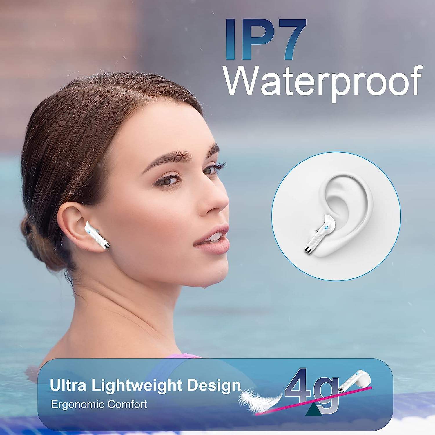 True Wireless for 5.3 In-Ear Earbuds 13mm Dynamic Drivers HiFi Stereo Sound CVC8.0 Microphone LED ANC IPX4