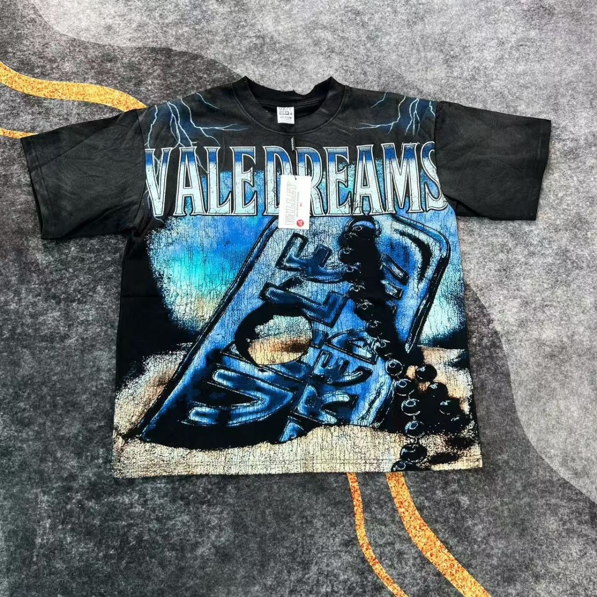 Vale washed print pure cotton tee