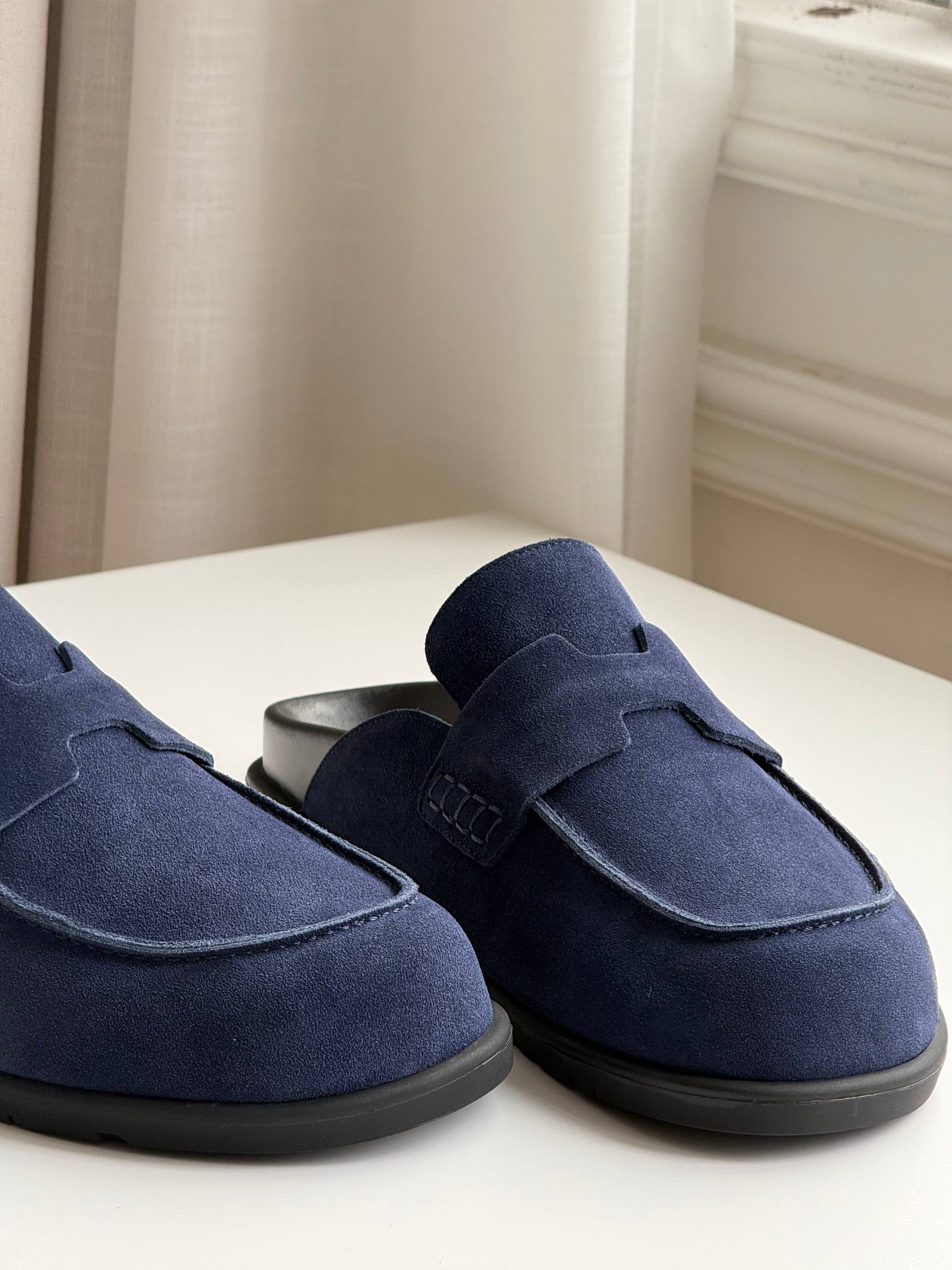 Birkenstock Suede Penny Loafer Mule Slides