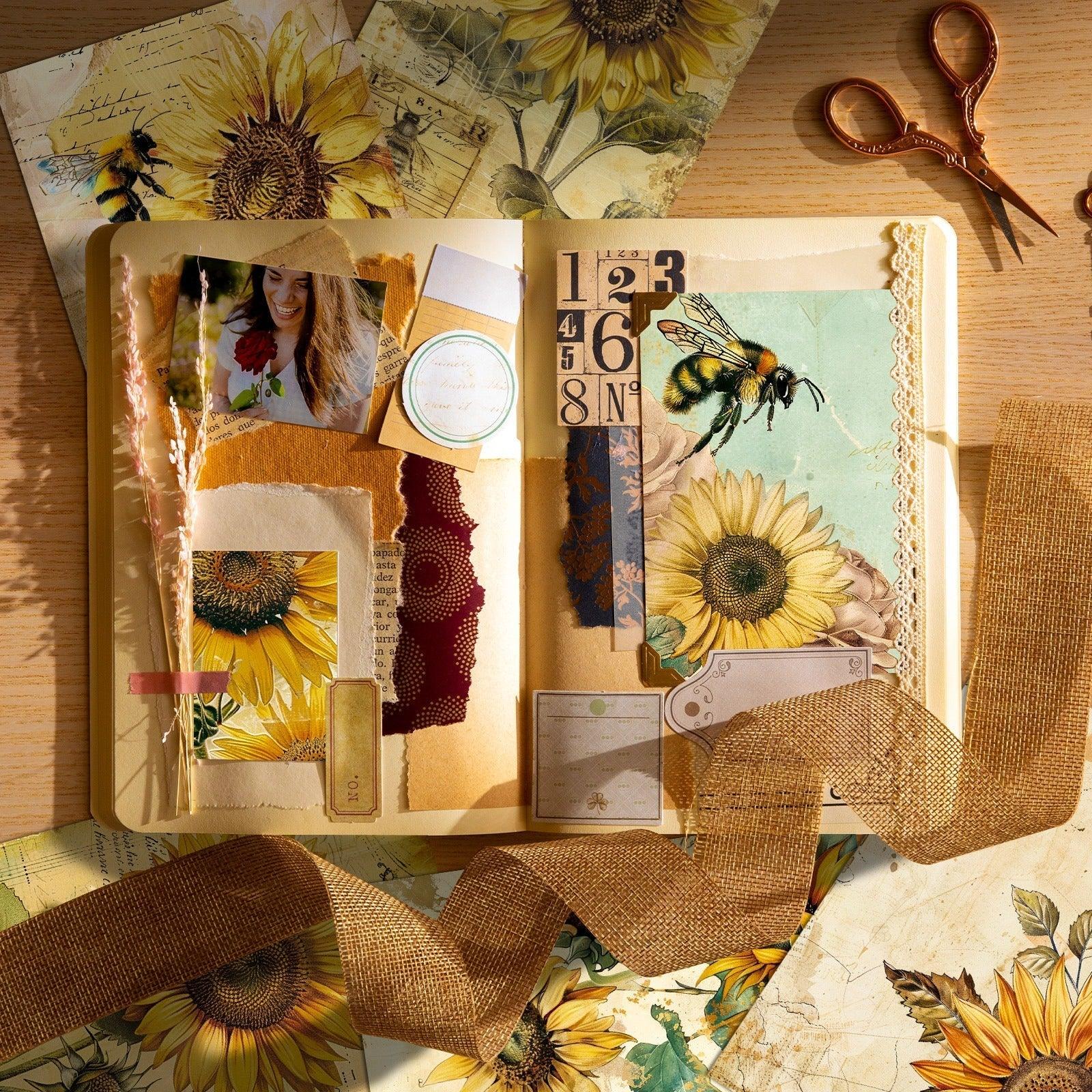 2099 12 Sunflower Flower Theme Material Papers