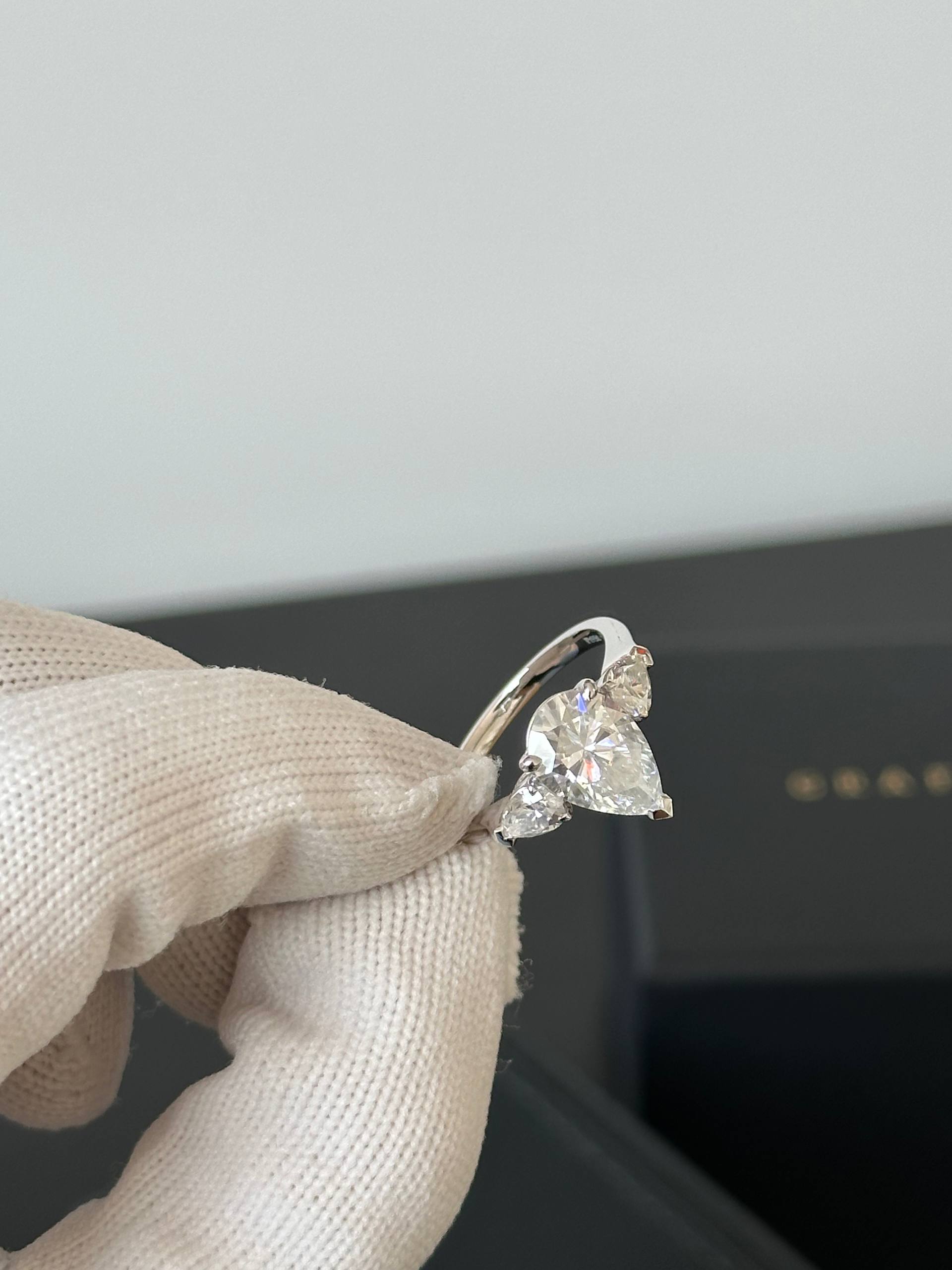 Pear-Shaped Three-Stone Diamond Engagement Ring