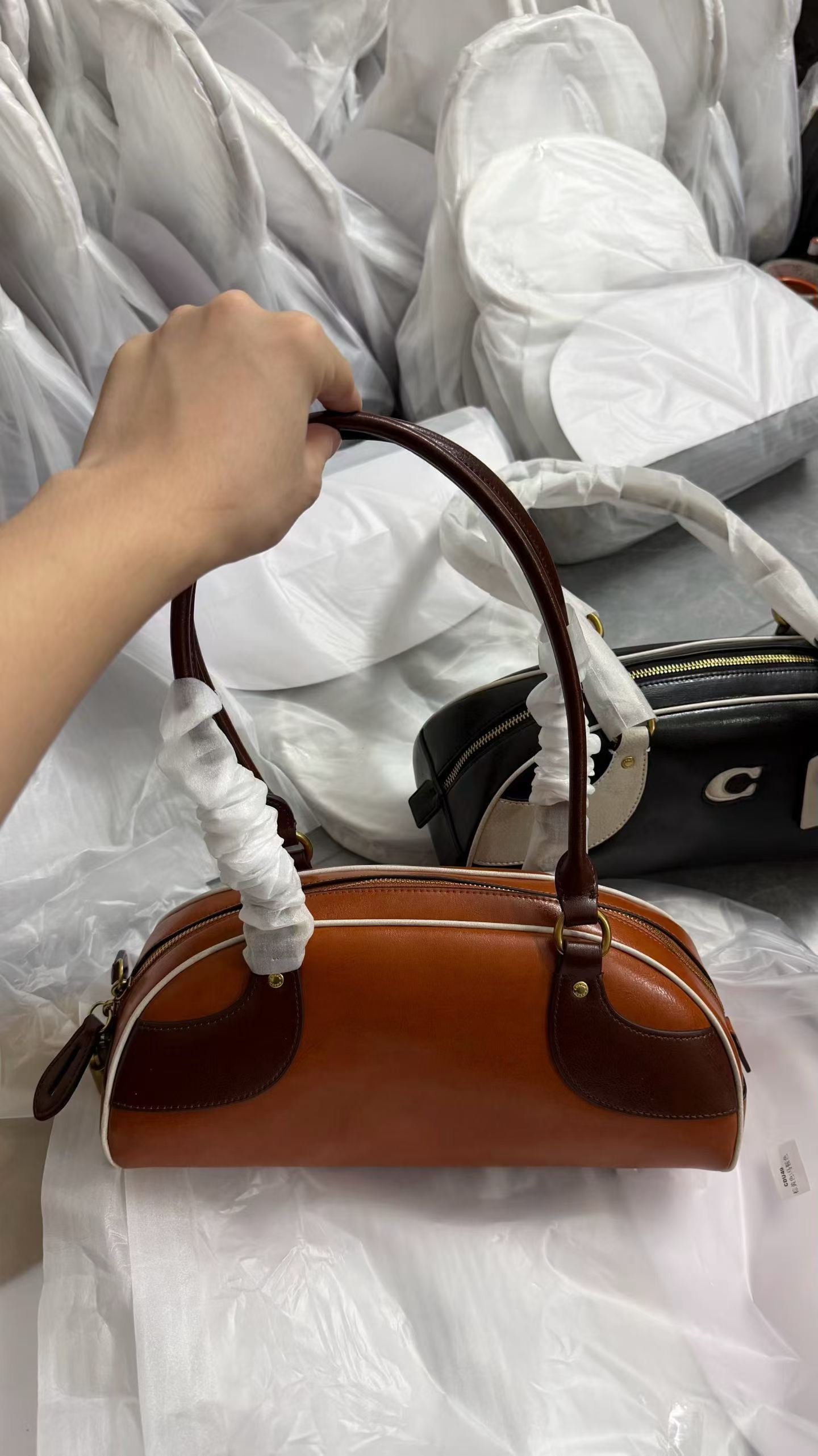 Women Handbag CDU49 Bowling Satchel Shoulder Bag