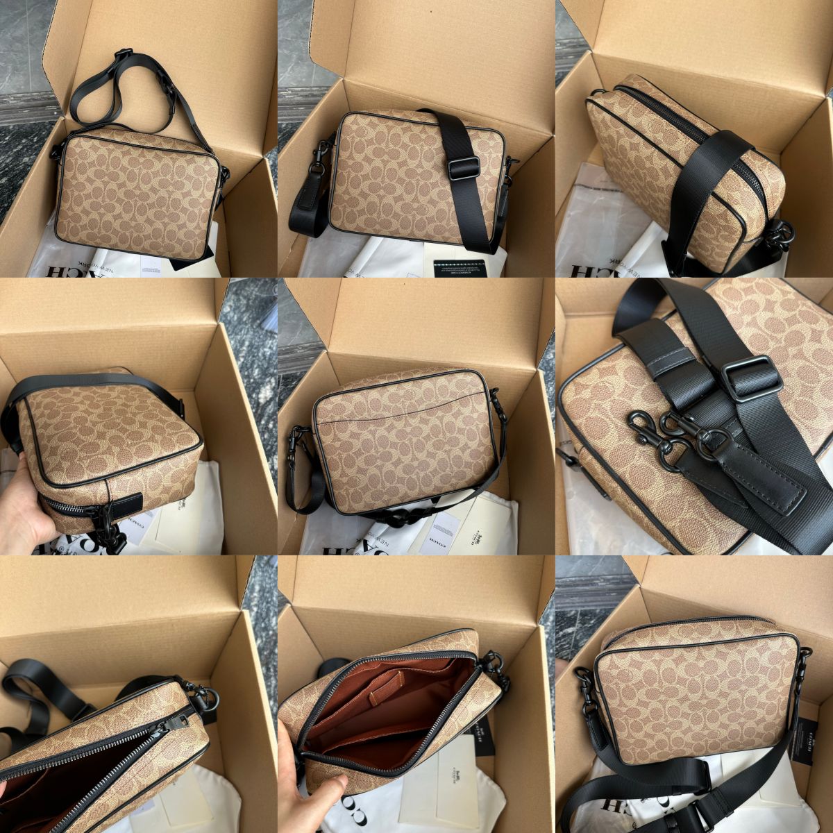 Men Handbag CES85 Colton Crossbody Shoulder Bag 25 In Signature Canvas