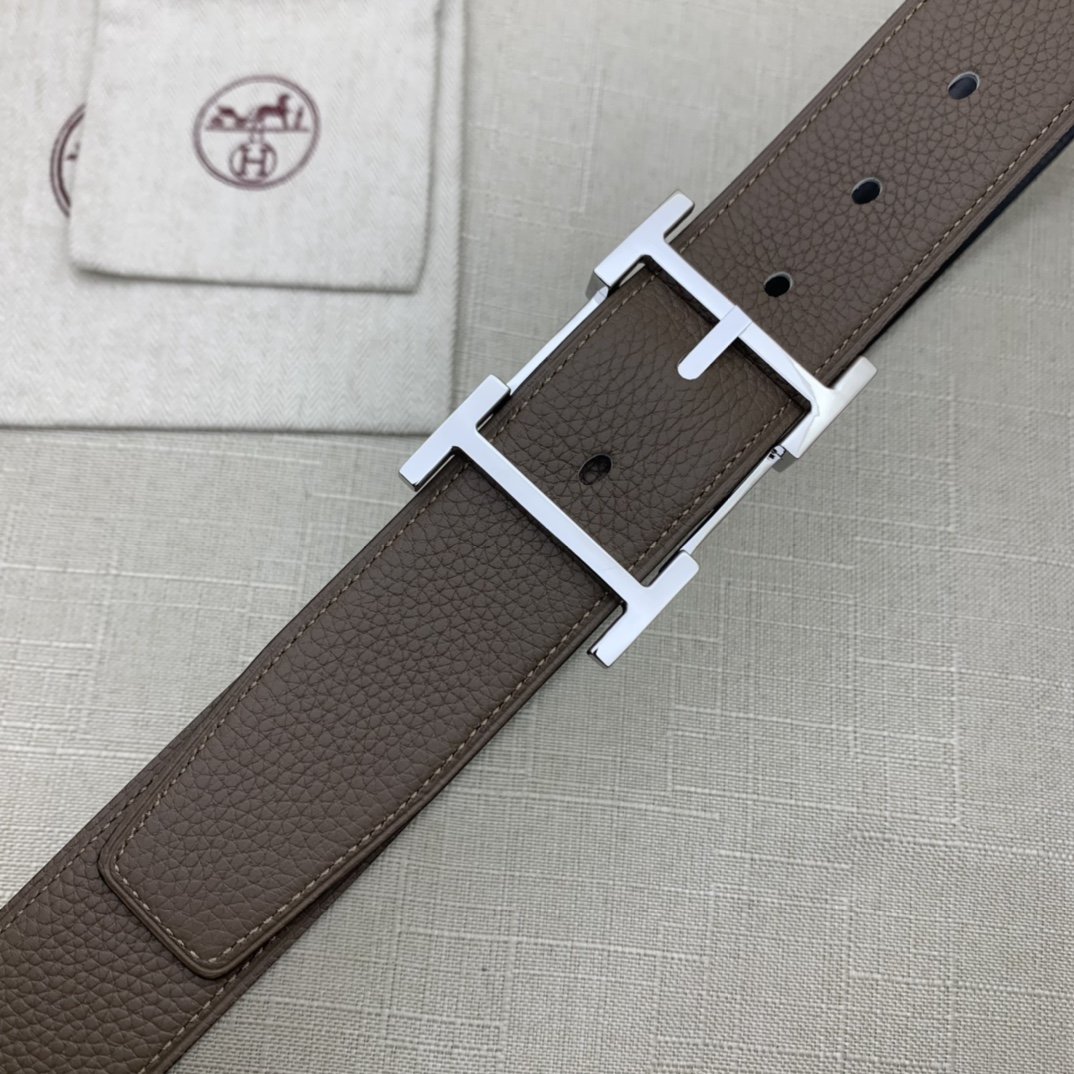 Hermes H Belt Buckle & Reversible Brown For Women, Women Belt 380MM