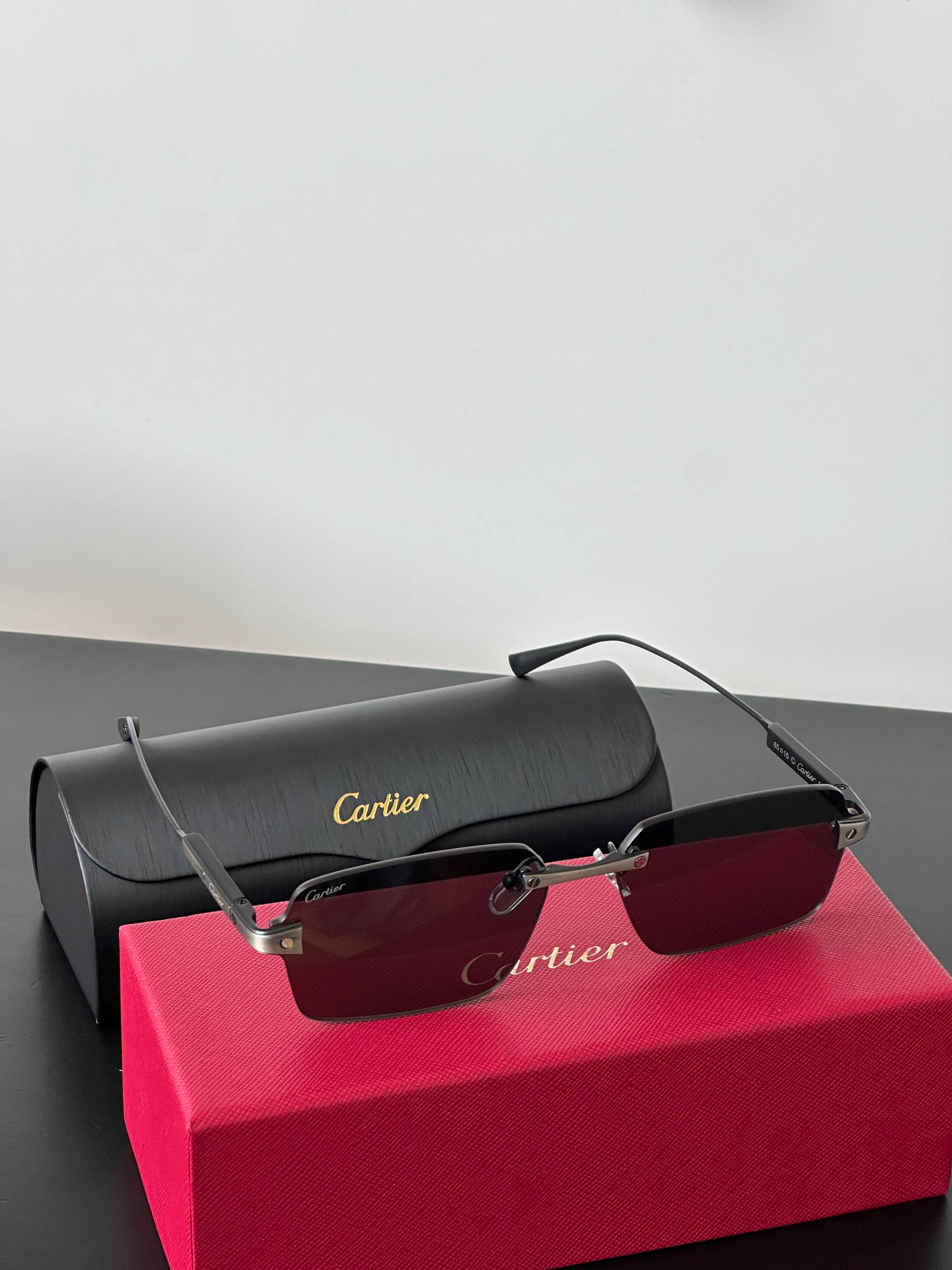 Cartier Rectangular Rimless Sunglasses