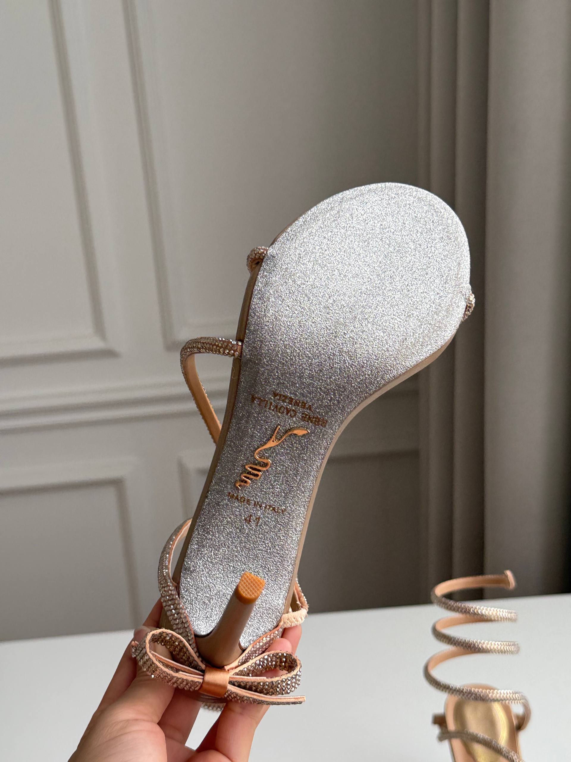 Spiral Wrap Rhinestone Strap Open Toe Stiletto High Heel Sandals