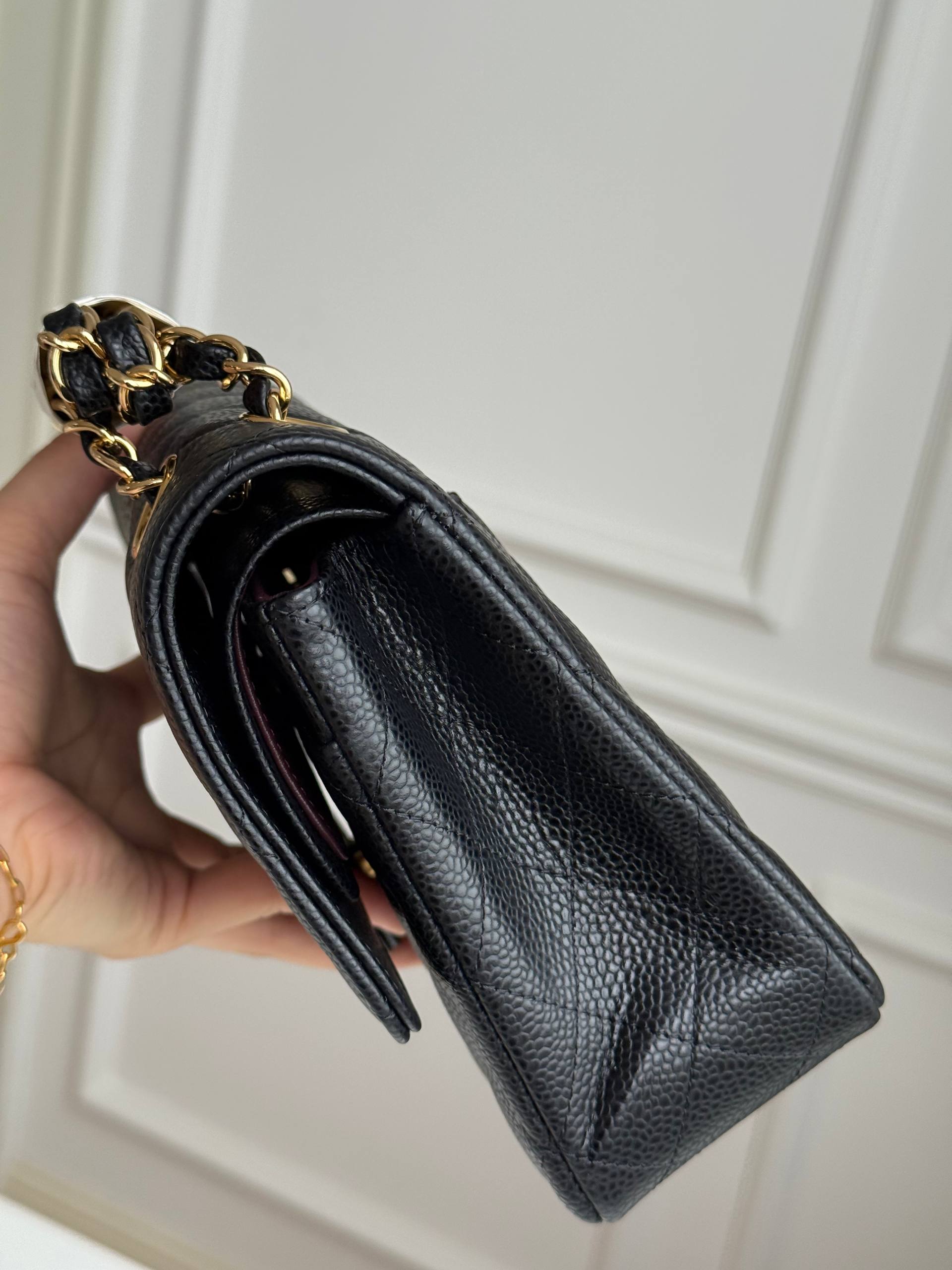 Chanel Medium Classic Flap Black Caviar Leather Gold Hardware Bag