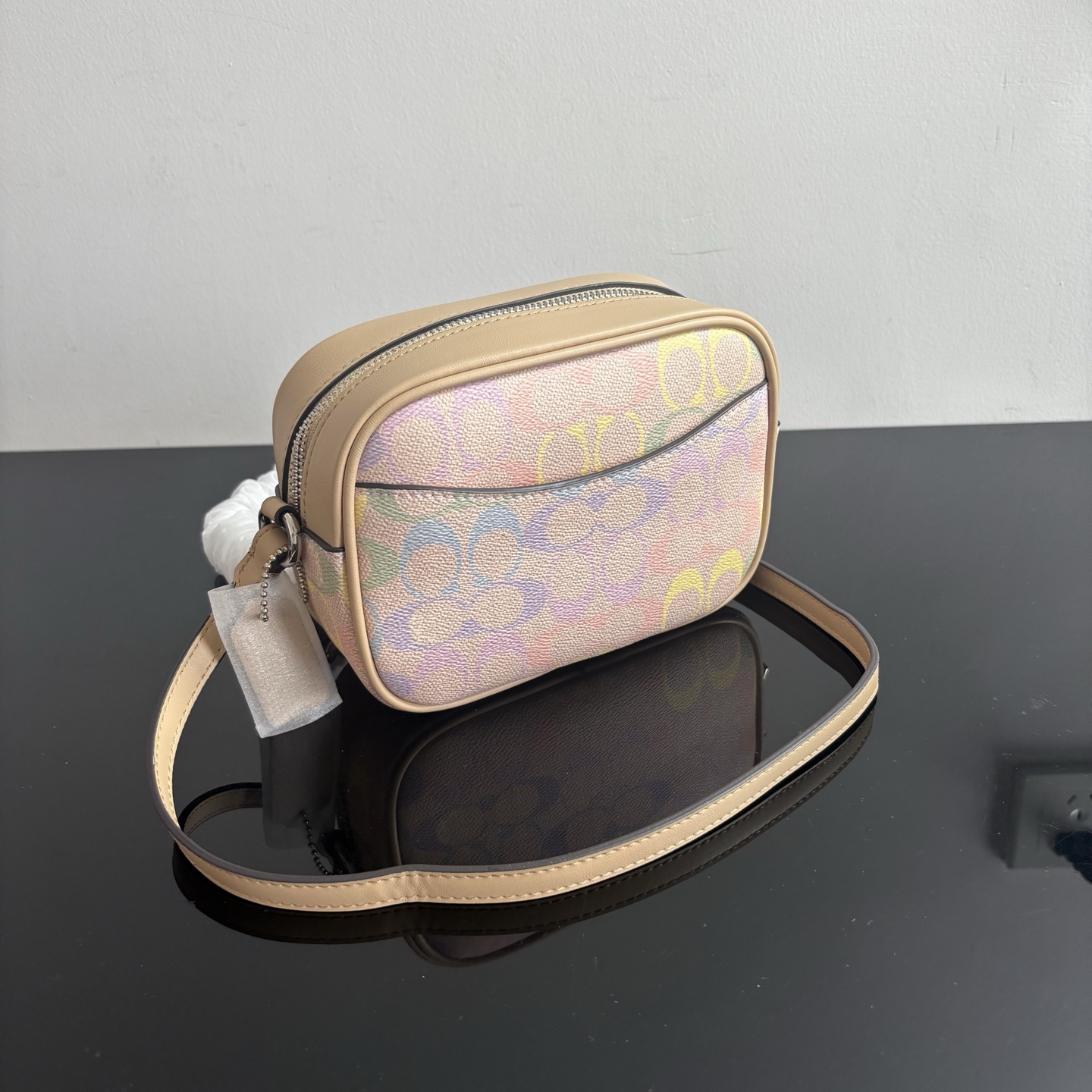 Women Handbag CDD63 Jamie Camera Bag In Rainbow Signature Canvas