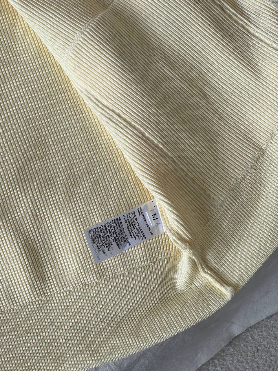 Hermès Butter Yellow Stand Collar H Logo Zip-up Knit Cardigan Jacket