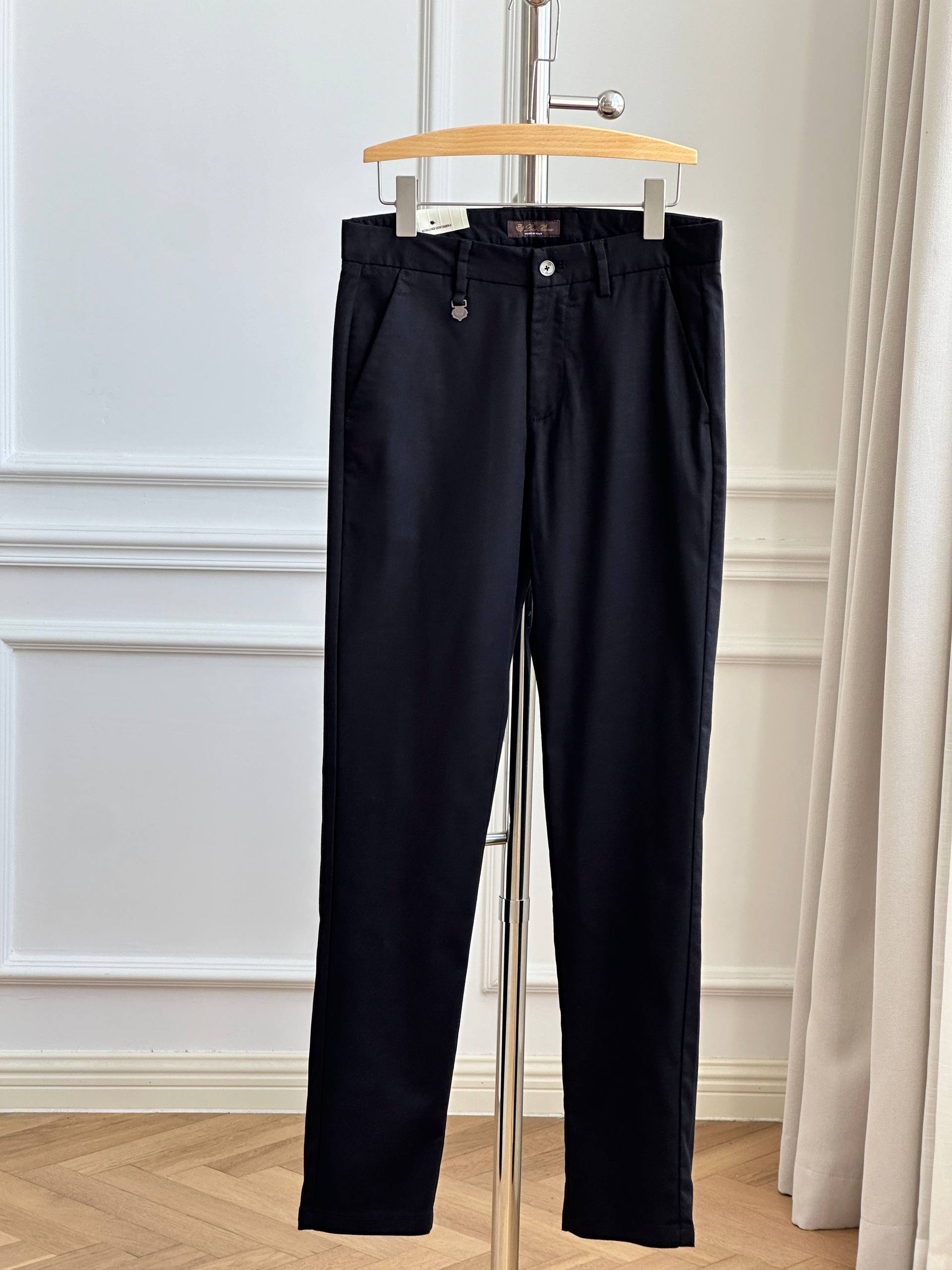 Men's Black Business Casual Straight-Leg Trousers