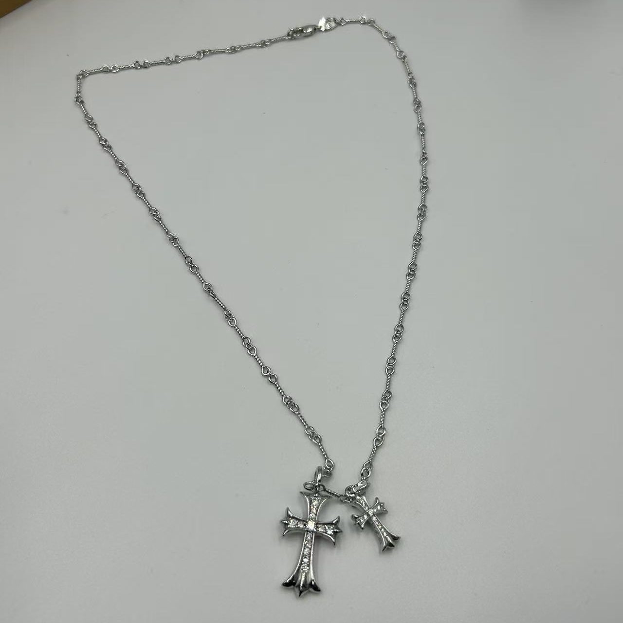 CHROME HEARTS DOUBLE CROSS NECKLACE