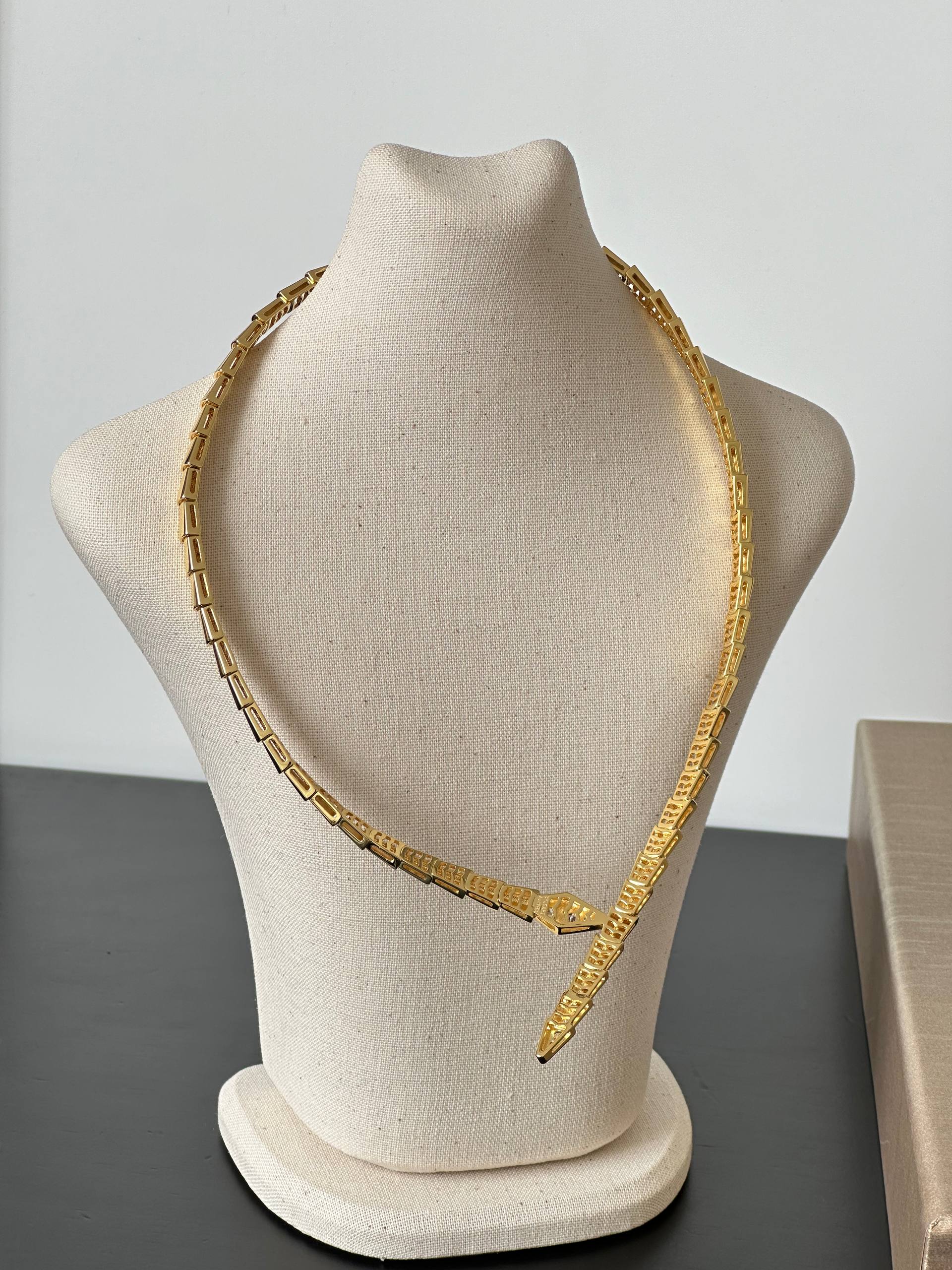Bvlgari Serpenti Viper Yellow Gold Diamond Choker Necklace