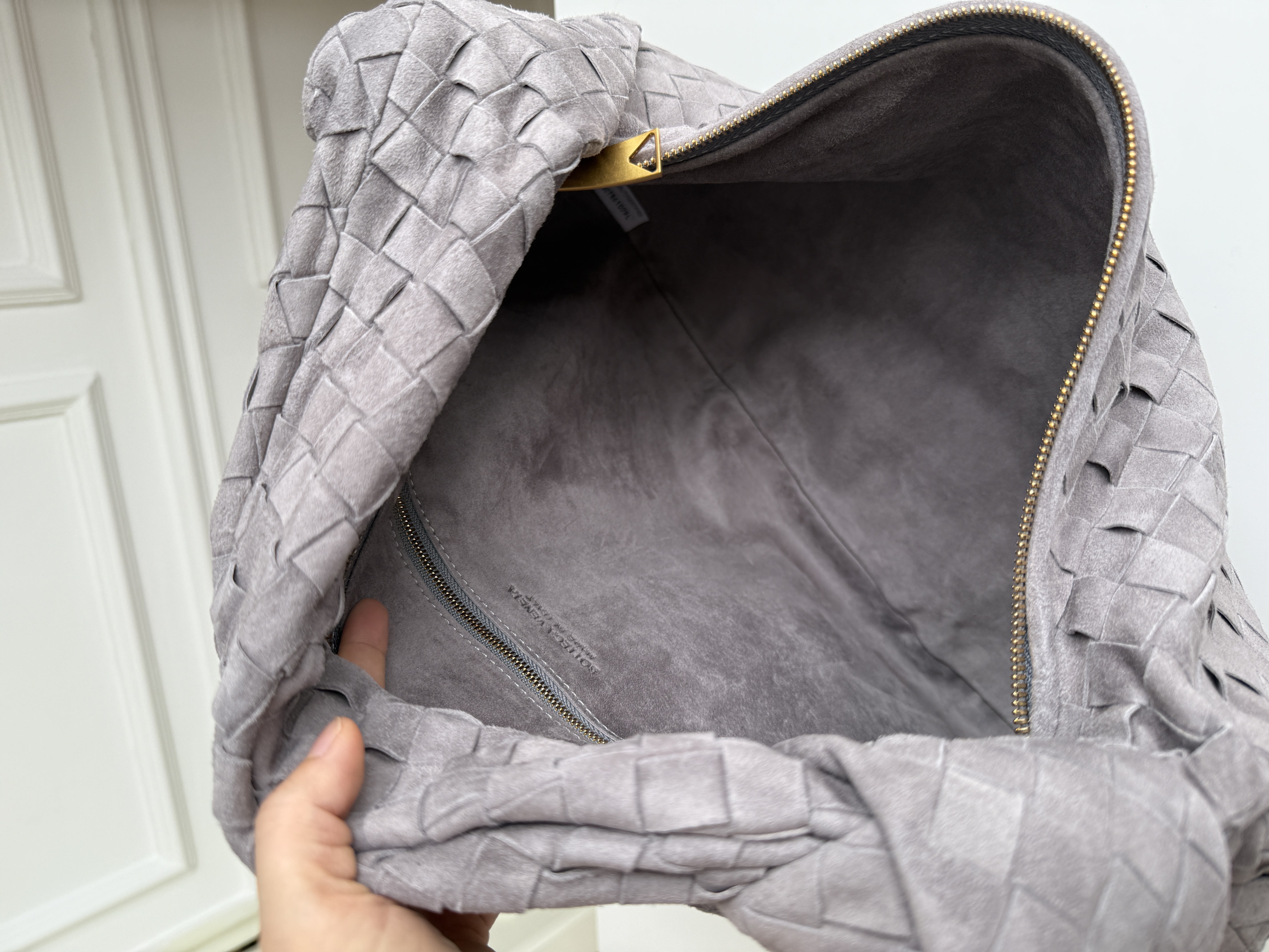 Bottega Veneta Large Jodie Suede Intrecciato Bag