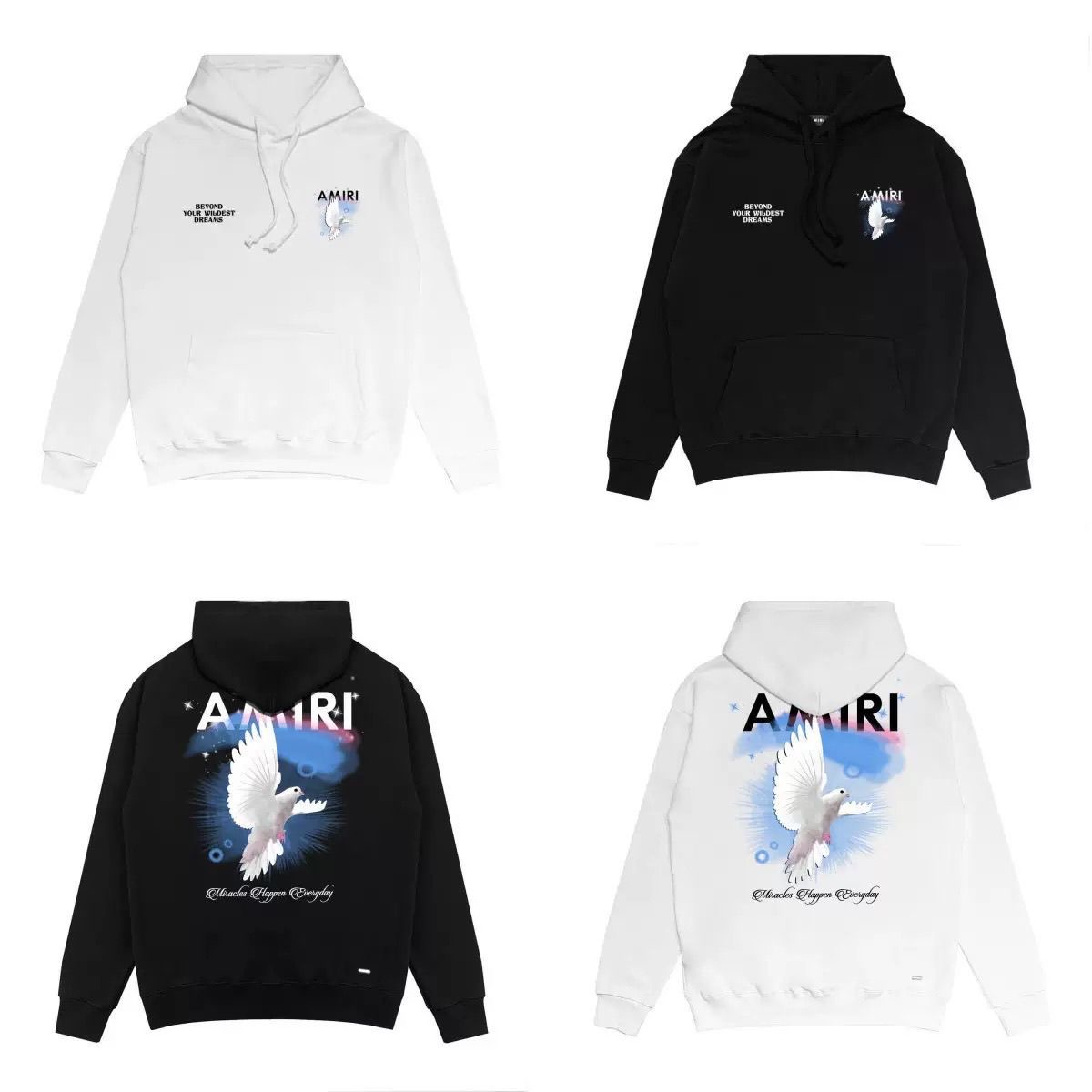 AM1R1 Peace Dove Printed Couple Hoodie
