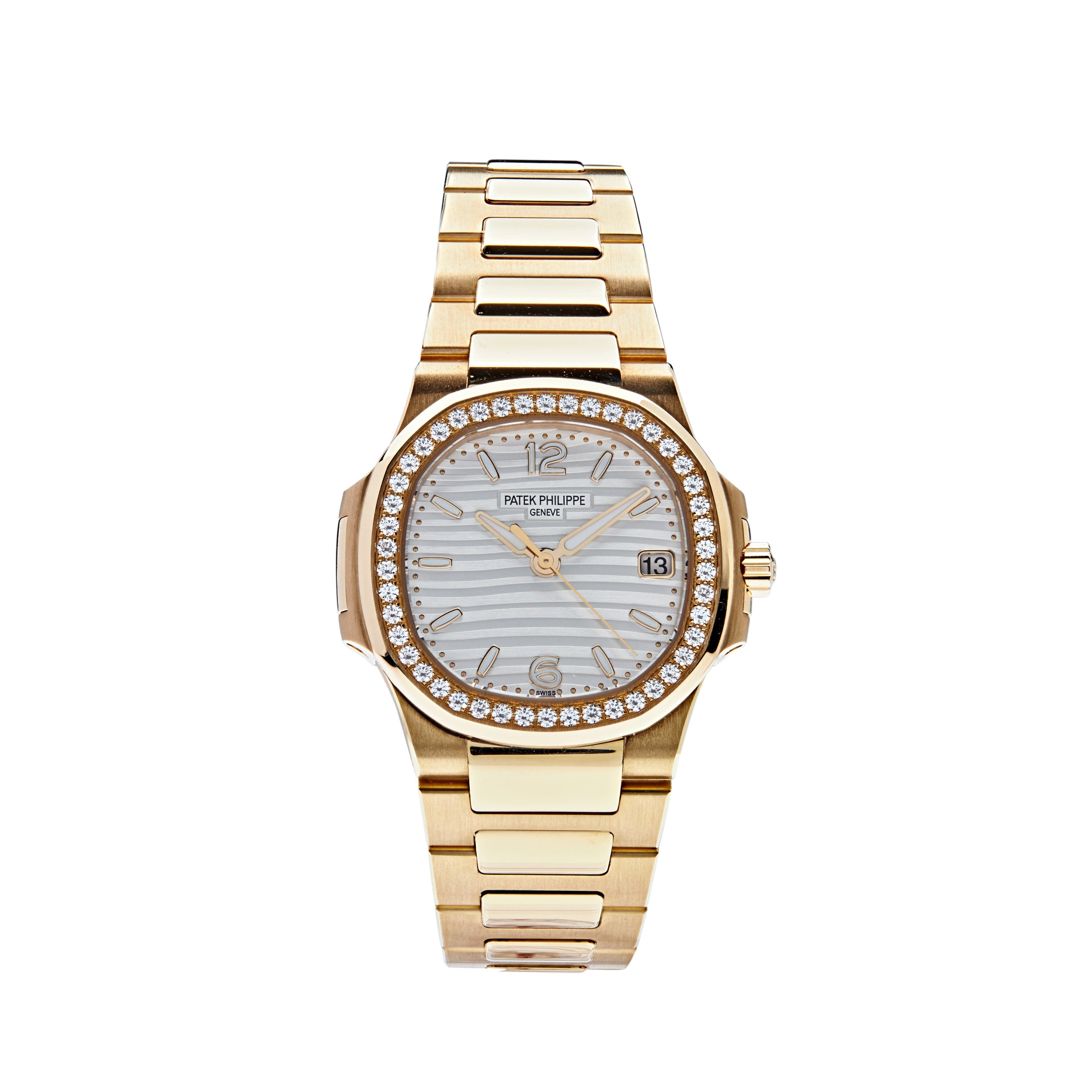 Patek Philippe Ladies Nautilus Quartz Rose Gold Diamond Bezel 7010/1R-011【1:1 Replica】