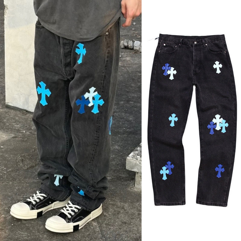 blue cross London limited embroidery jeans