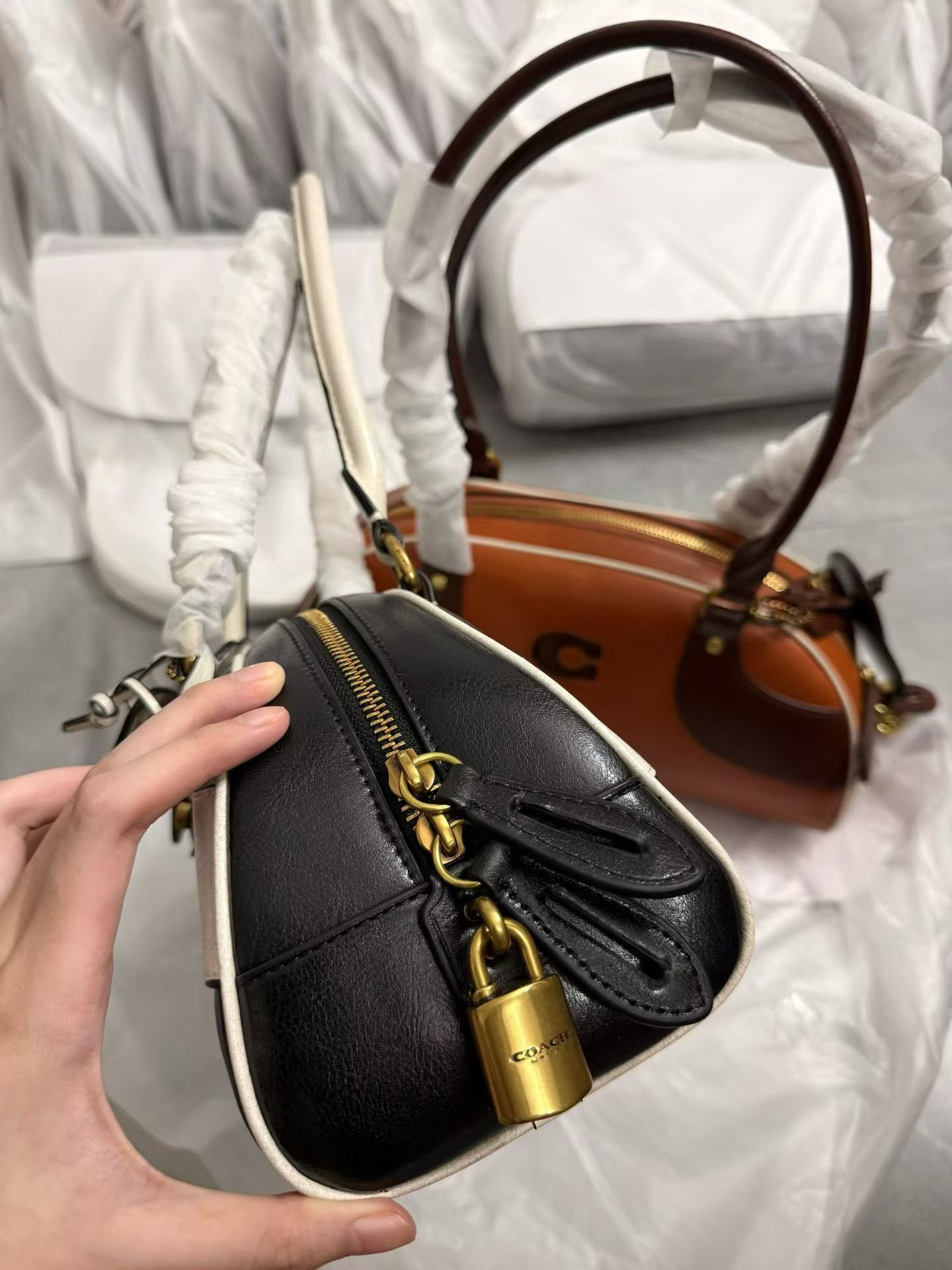 Women Handbag CDU49 Bowling Satchel Shoulder Bag