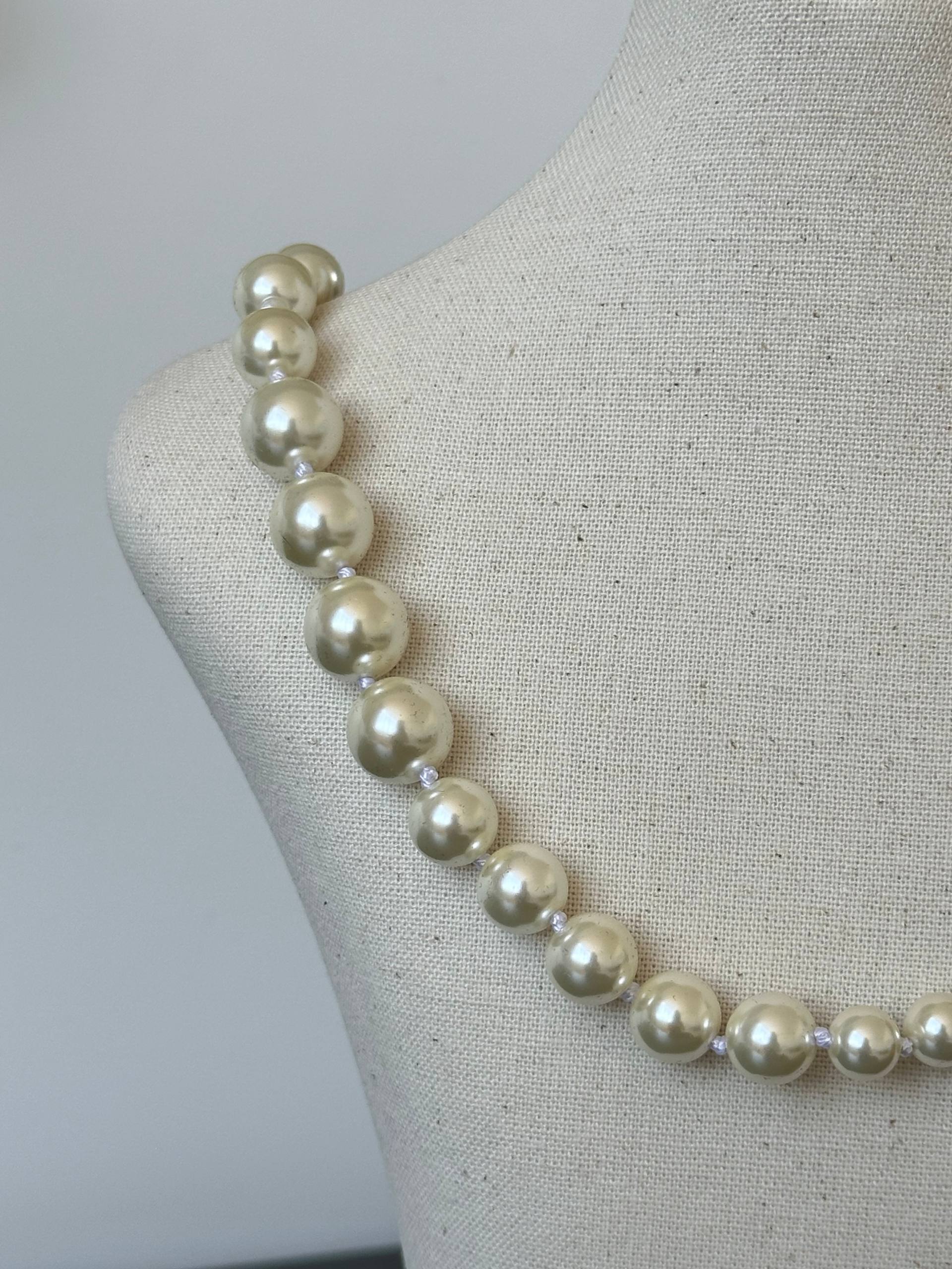Chanel Graduated Pearl CC Crystal Necklace