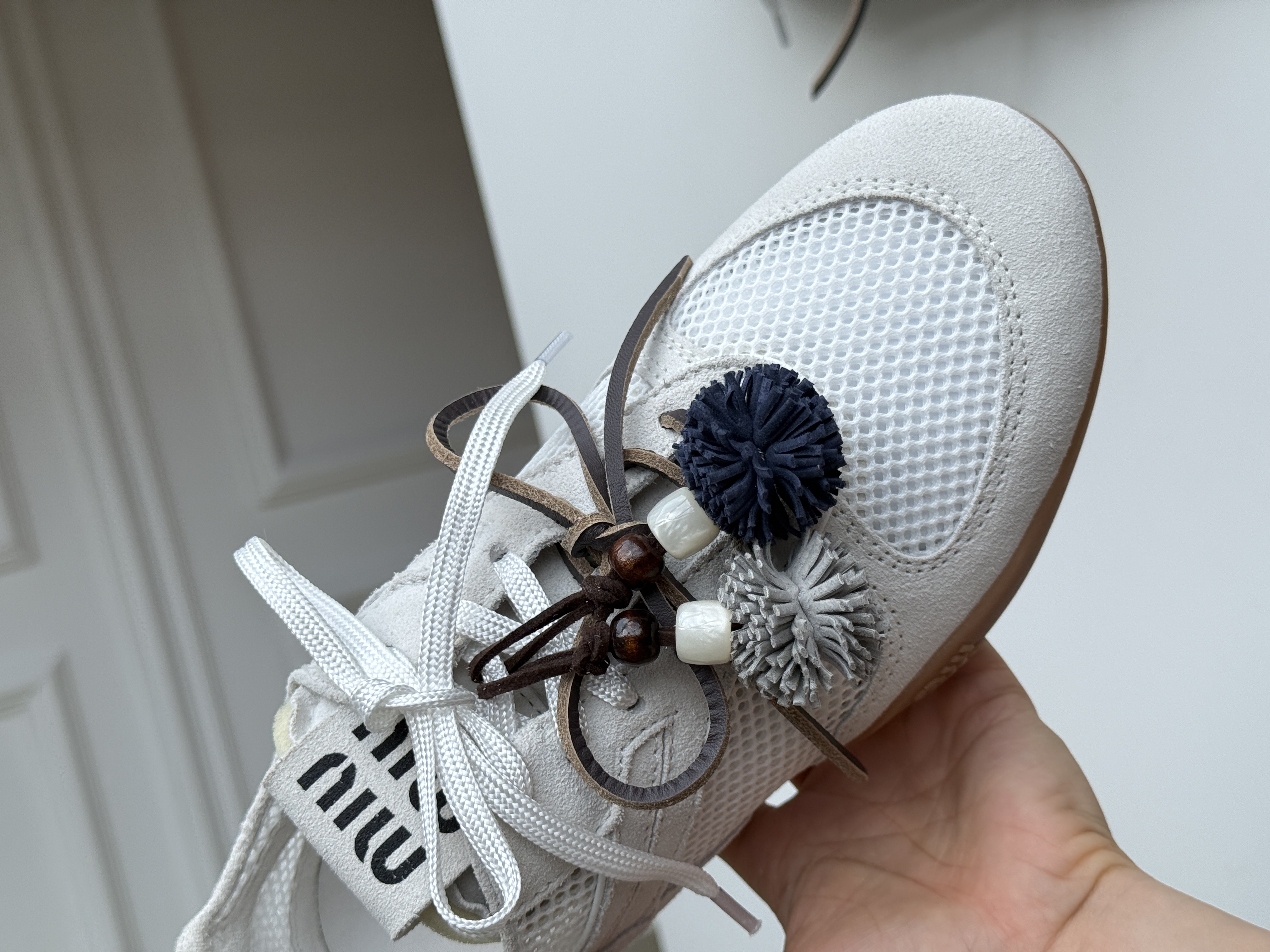Miu Miu Gymnasium Mesh & Suede Sneakers