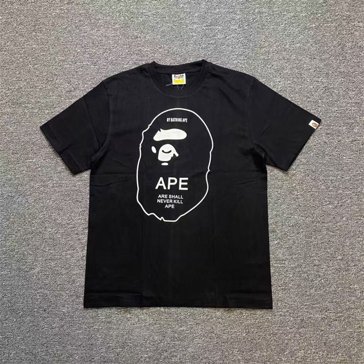 Bape black and white APE letters tees