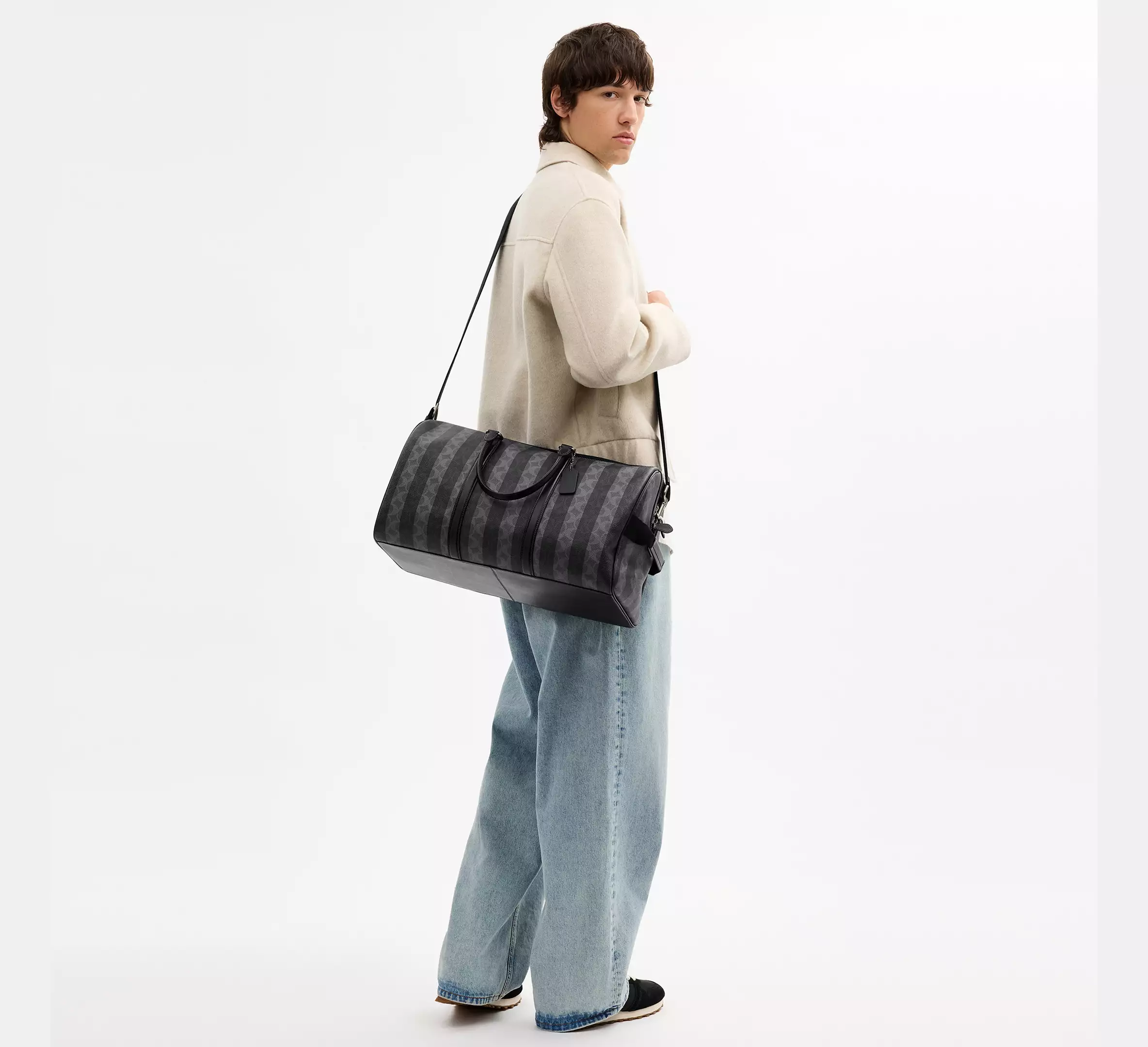 Women Handbag CDX94 Venturer Travel Bag In Signature Canvas With Stripes