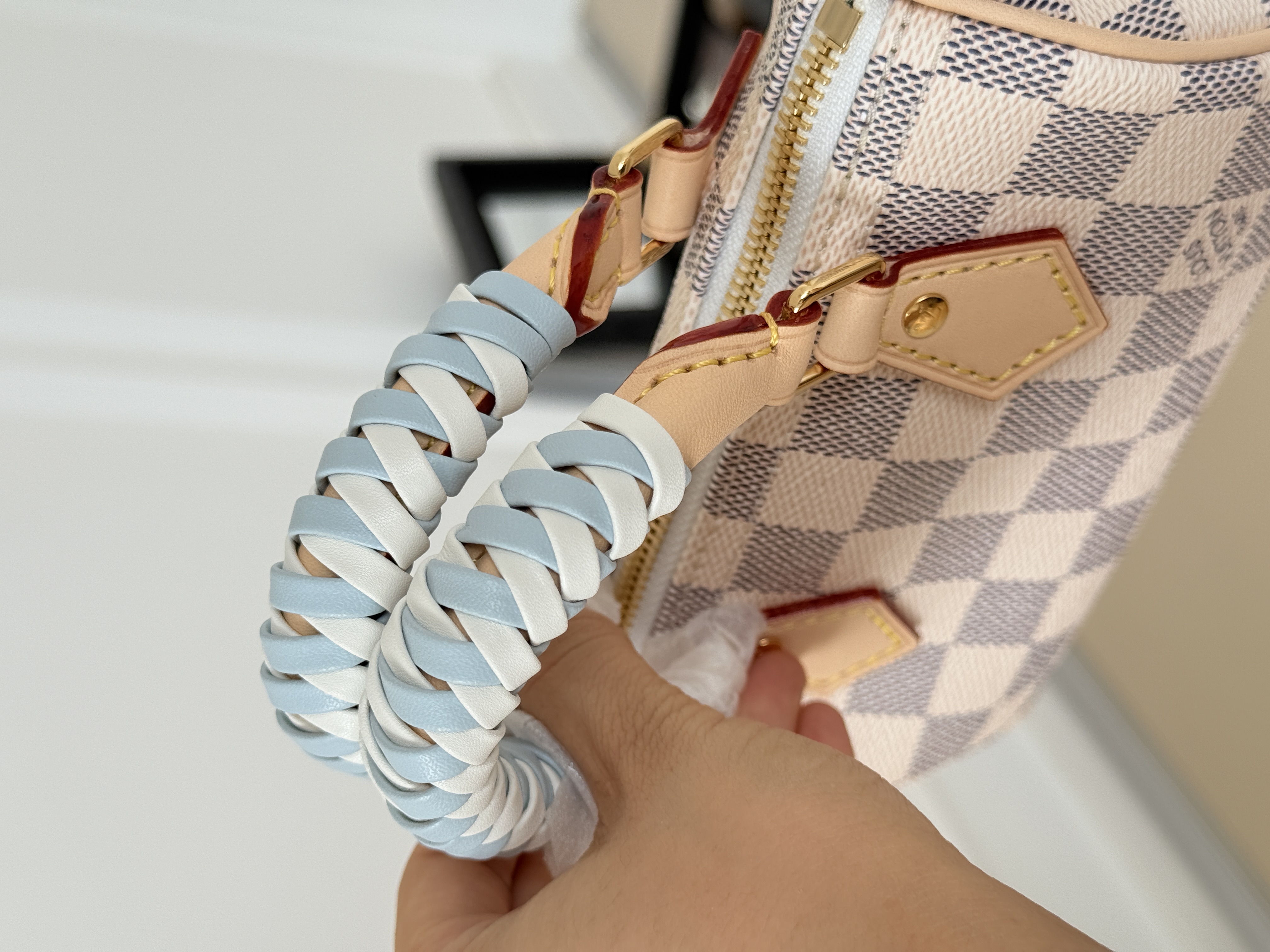 Louis Vuitton Nano Speedy Damier Azur Handbag