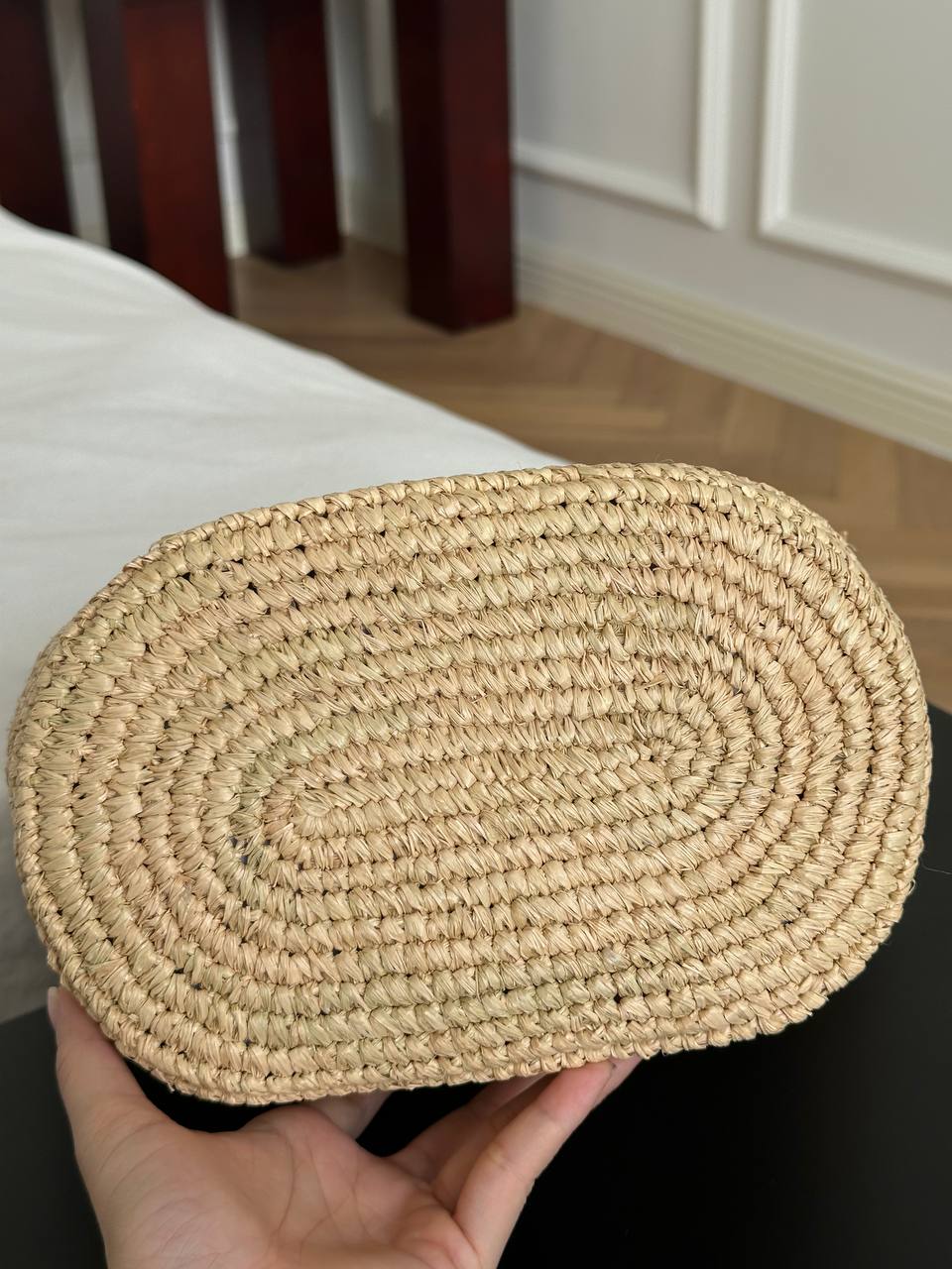 Celine Raffia Tote Bag with Triomphe Leather Patch