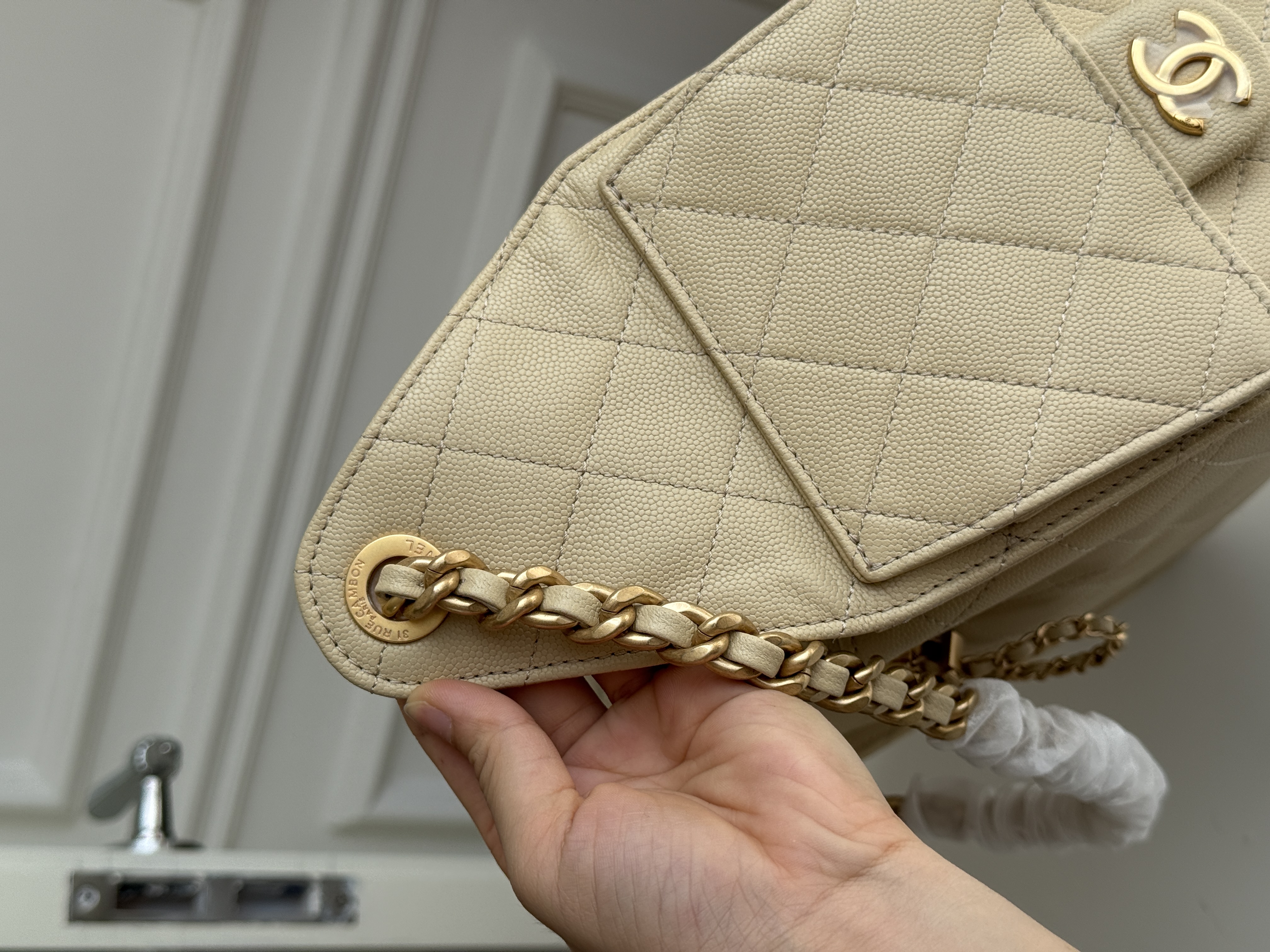 Chanel Drawstring Bucket Backpack in Caviar Leather