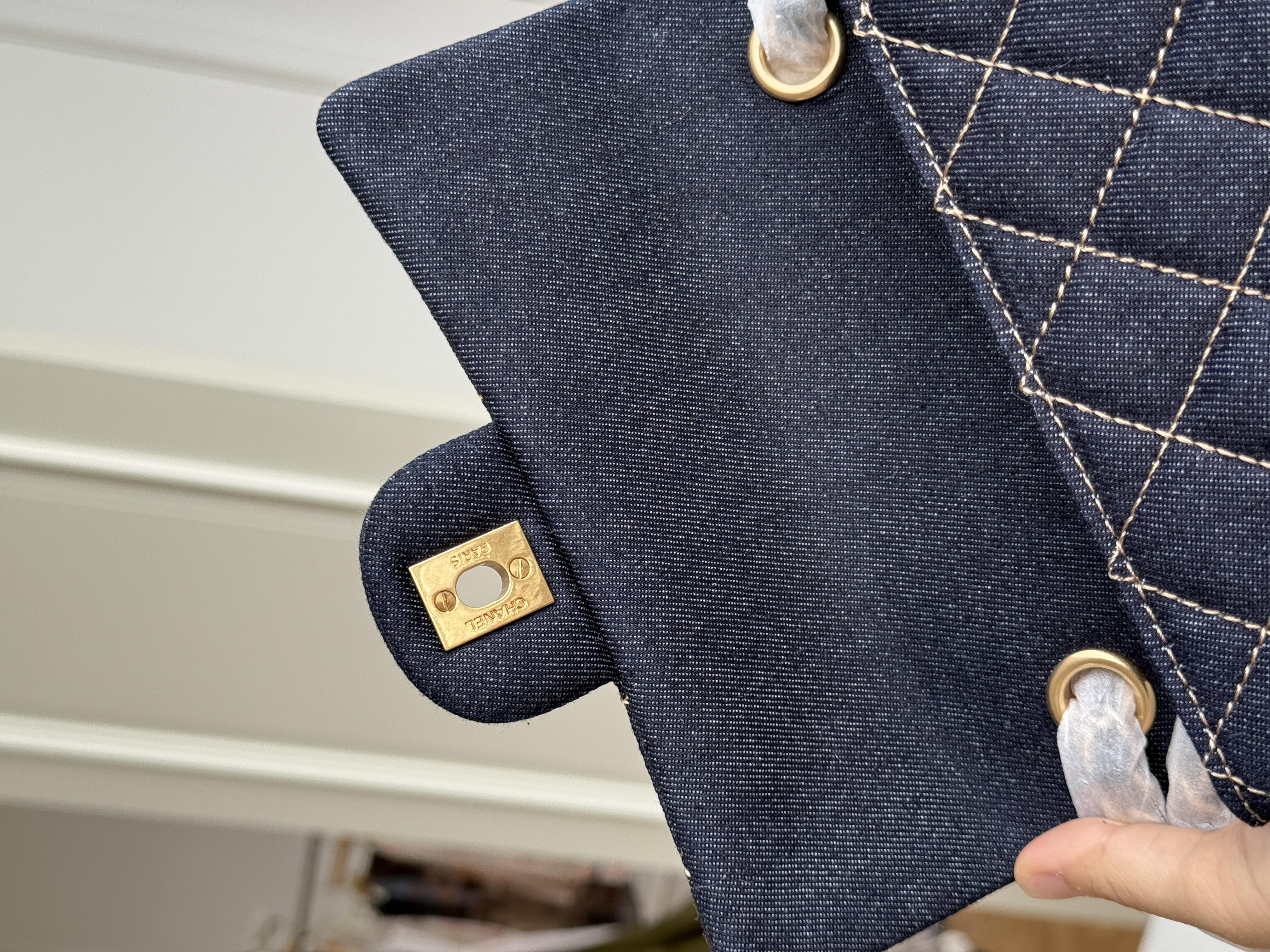 CHANEL 25C Dark Denim Mini Classic Flap