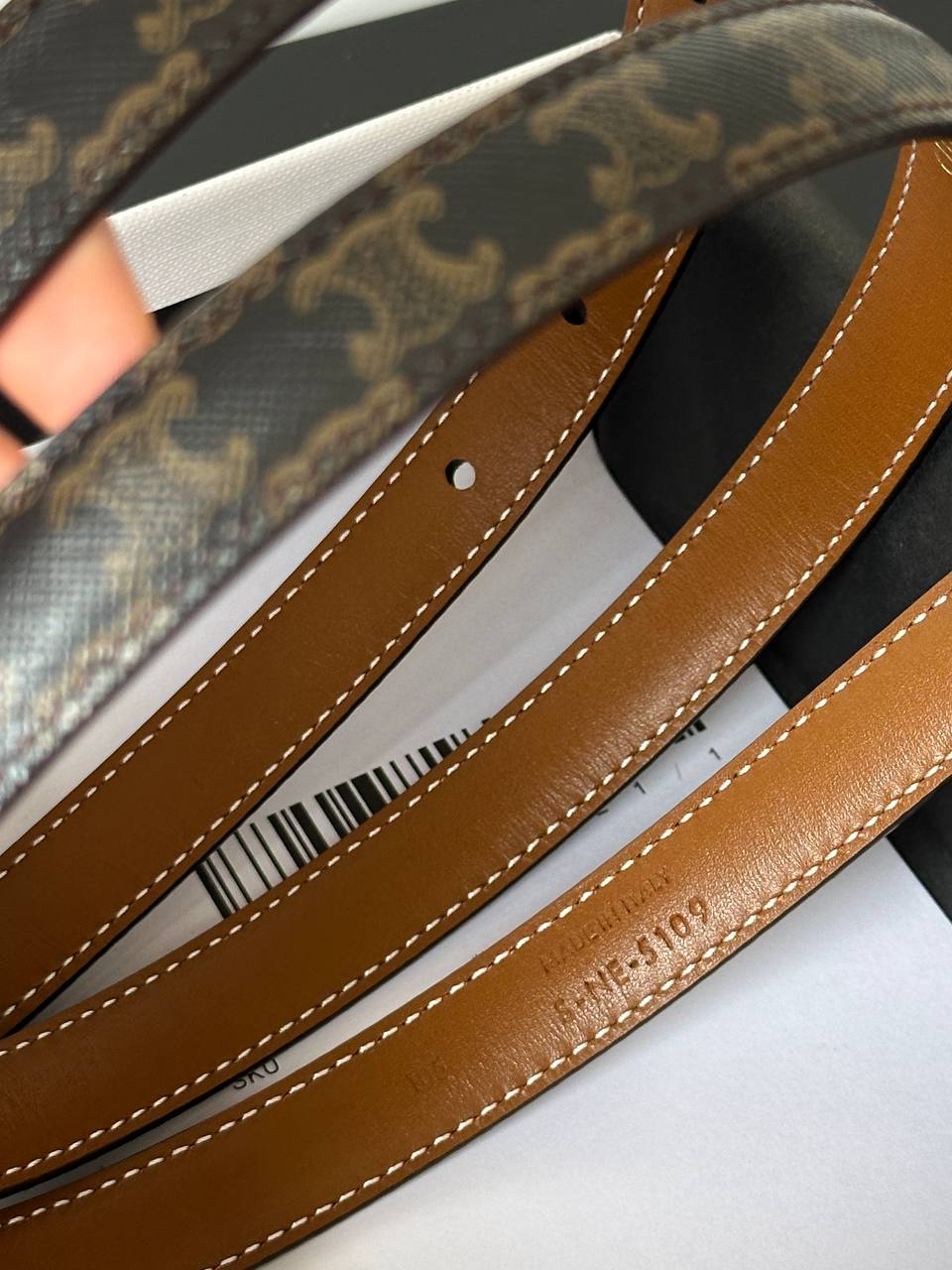CELINE Triomphe Belt in Triomphe Canvas