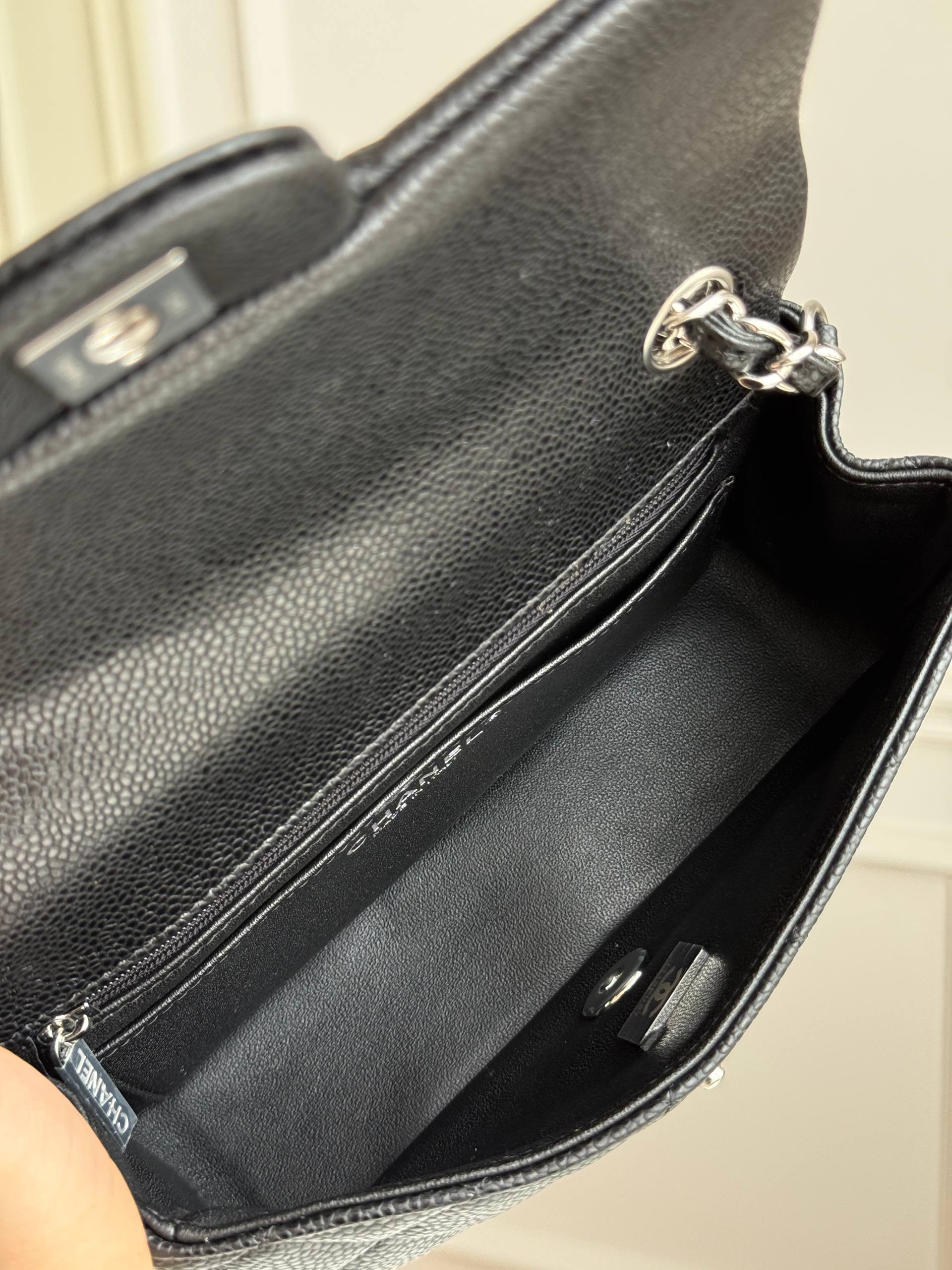 Chanel Mini Classic Flap Caviar Leather Crossbody Bag